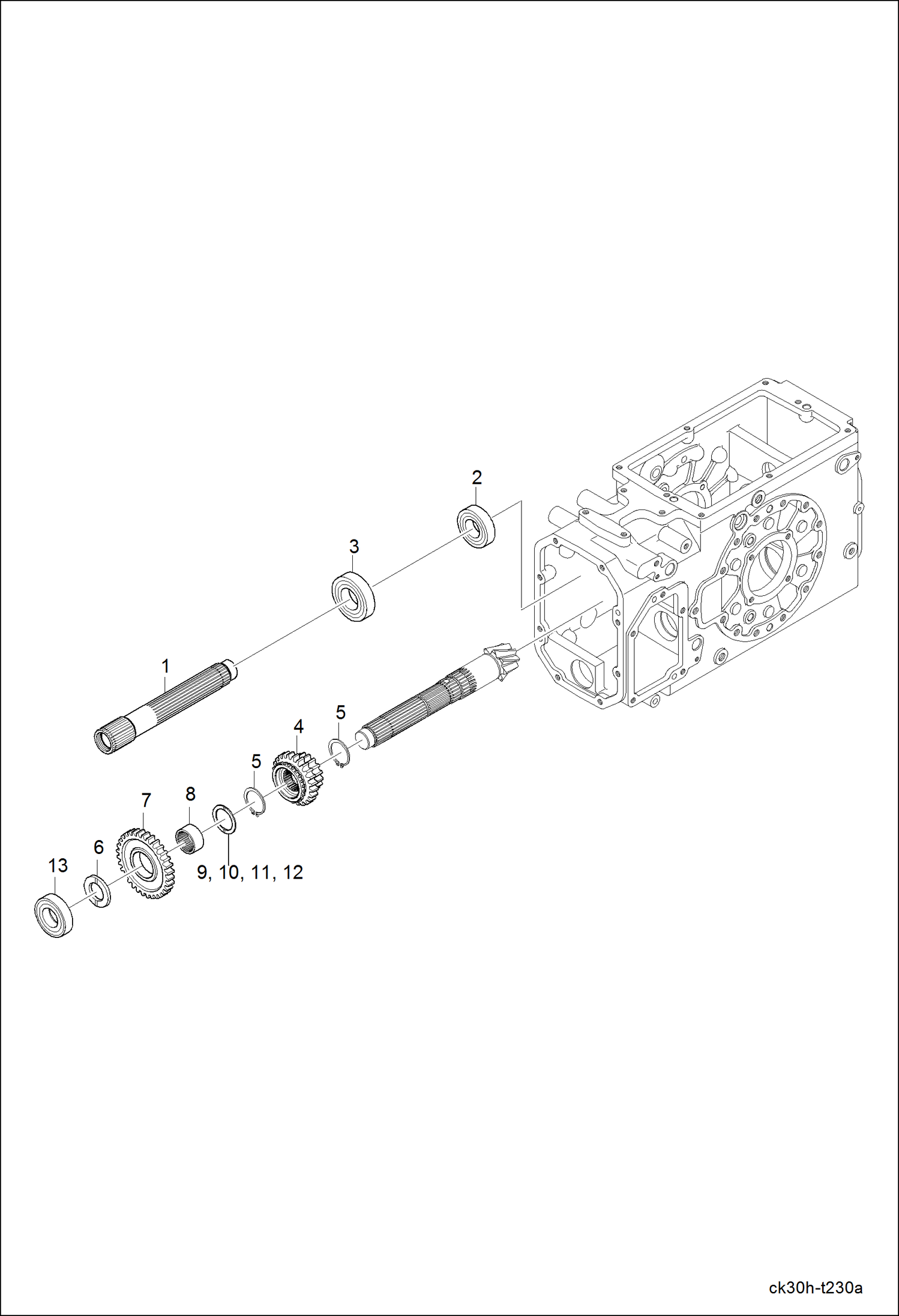 Схема запчастей Bobcat CT225 - RANGE SHAFT GROUP DRIVE TRAIN