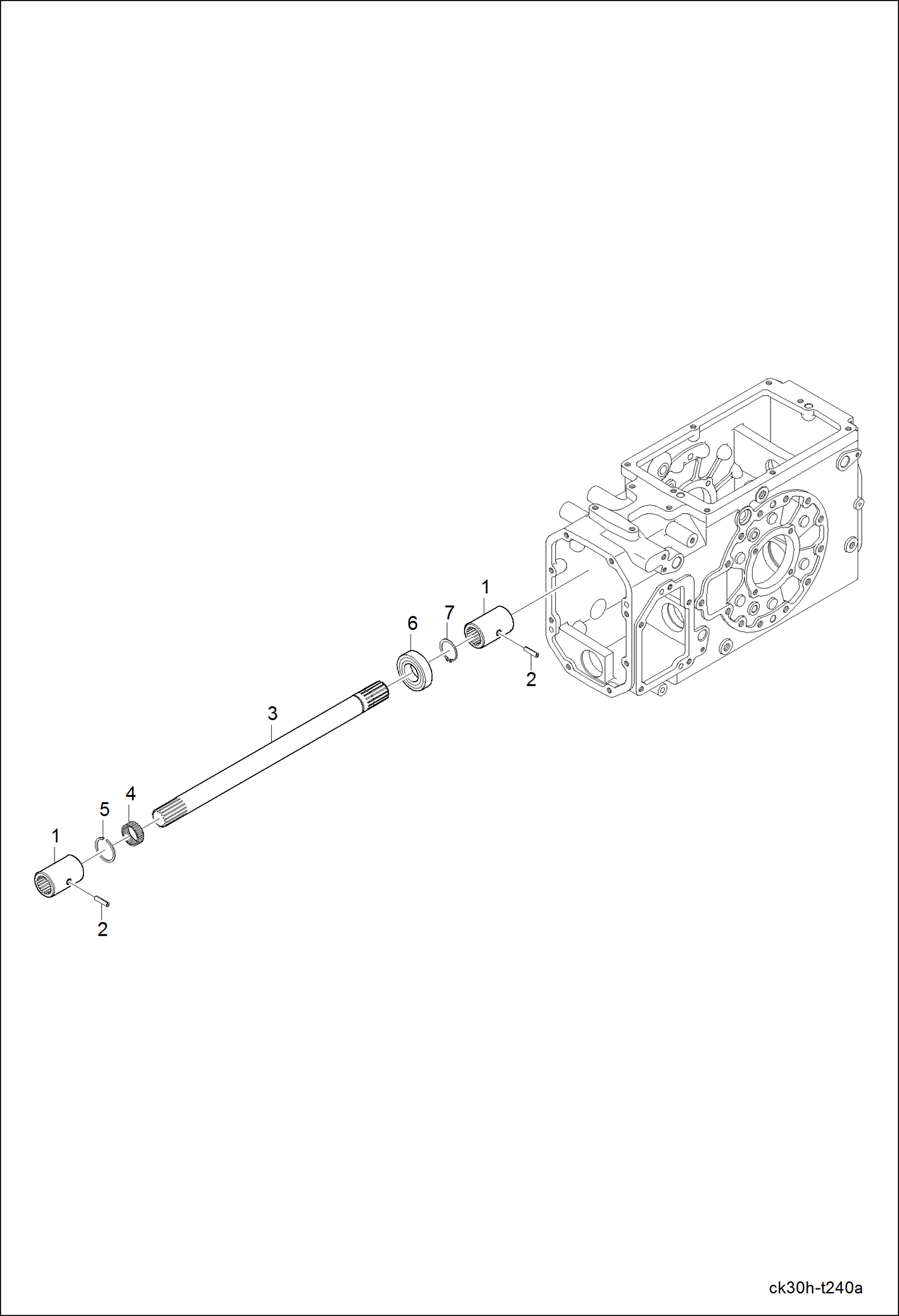 Схема запчастей Bobcat CT225 - PTO DRIVE SHAFT GROUP DRIVE TRAIN