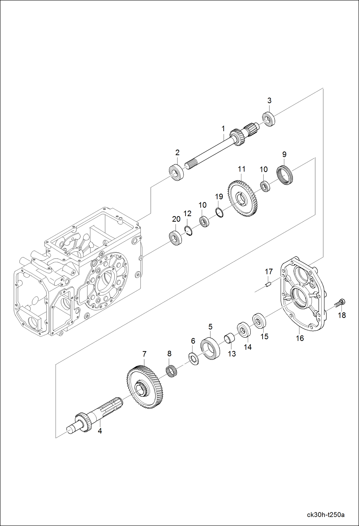 Схема запчастей Bobcat CT225 - PTO SHAFT GROUP DRIVE TRAIN