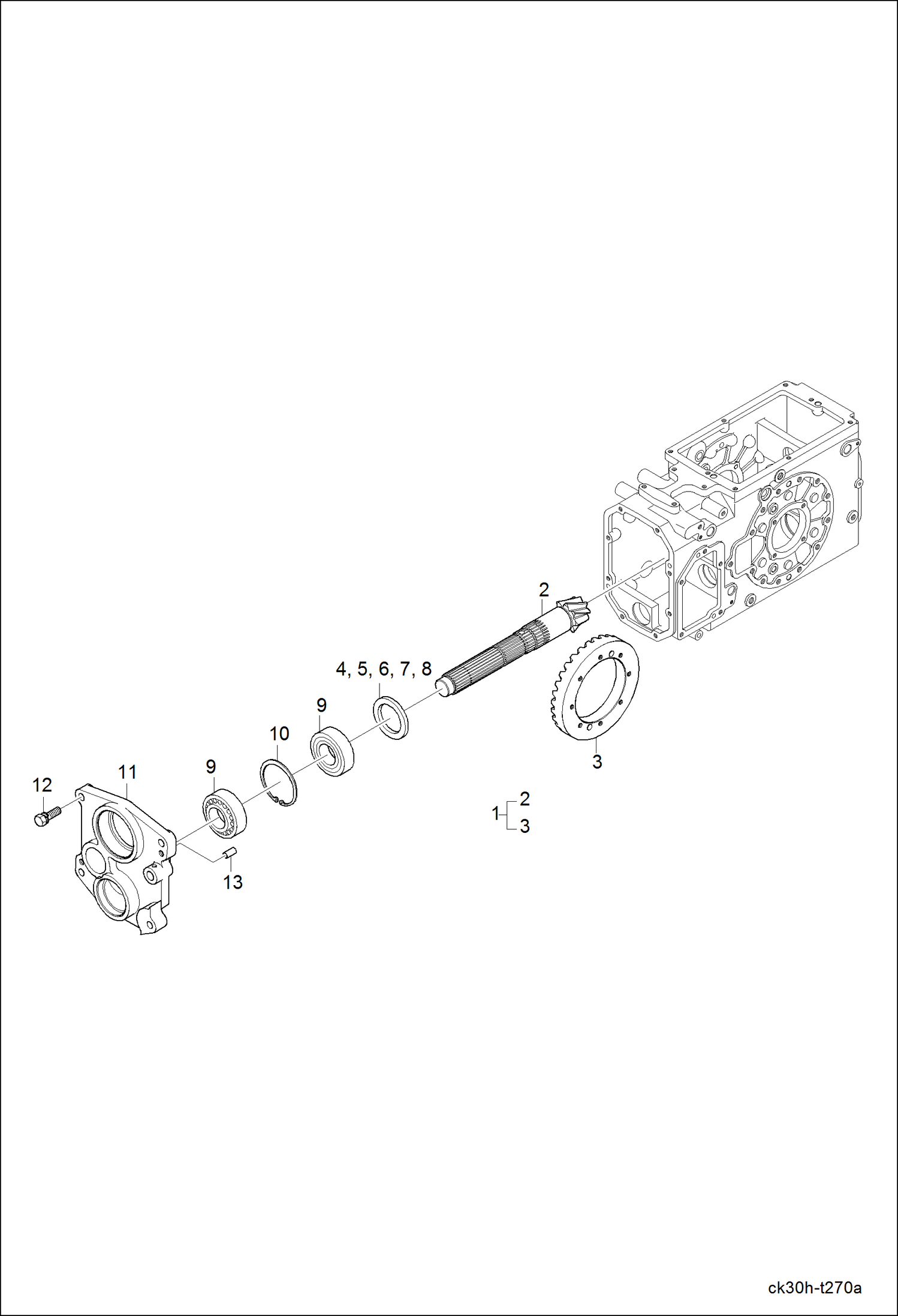 Схема запчастей Bobcat CT225 - SPIRAL BEVEL GEAR GROUP DRIVE TRAIN