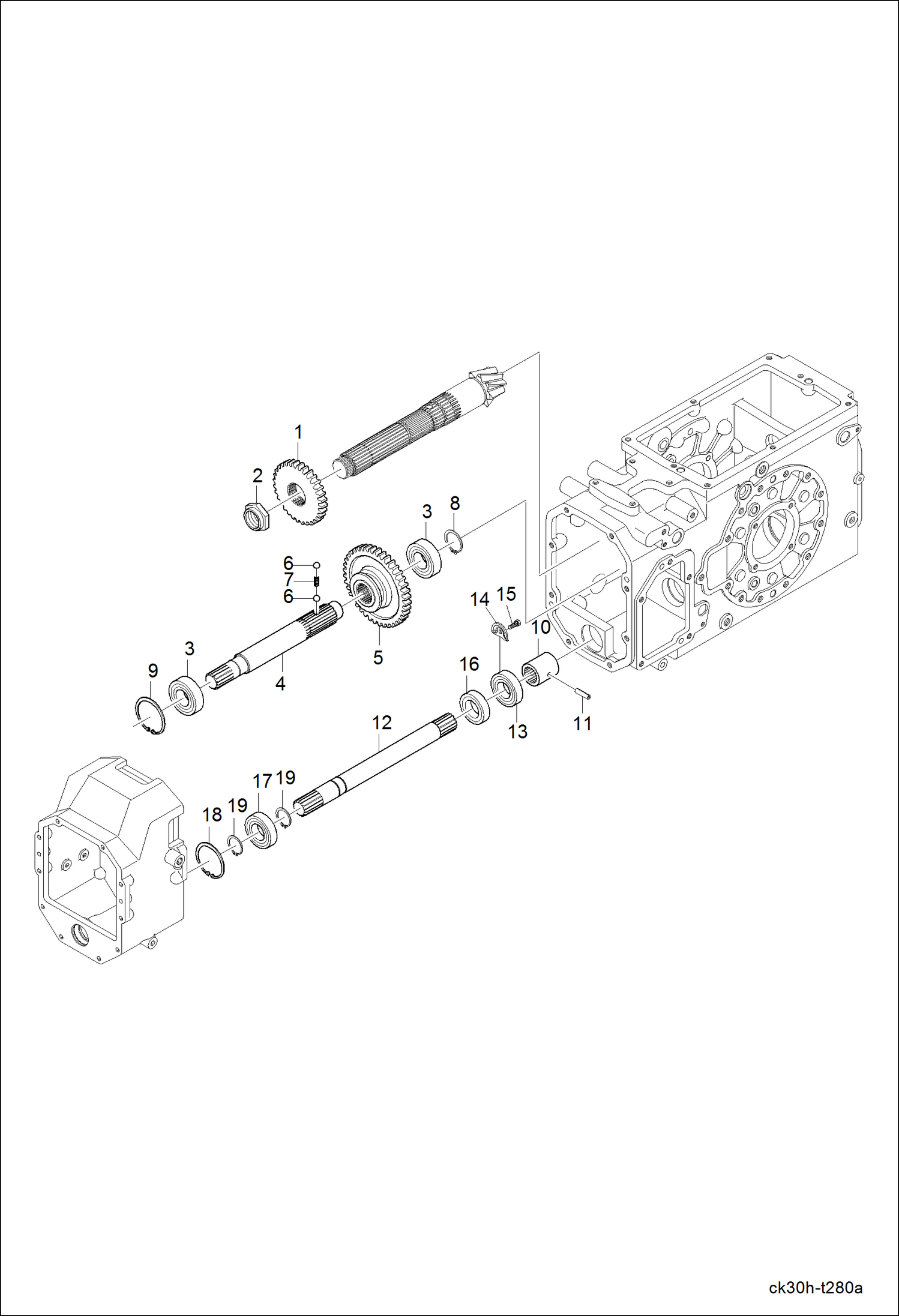 Схема запчастей Bobcat CT225 - FRONT WHEEL DRIVING GROUP DRIVE TRAIN