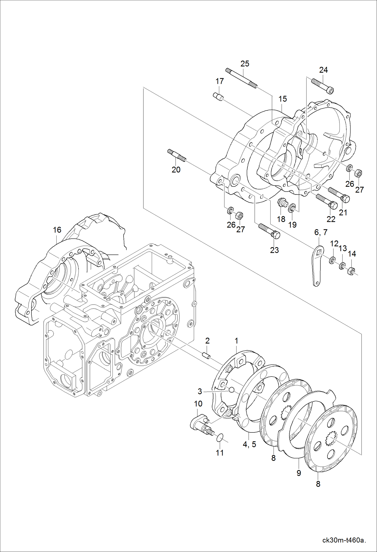 Схема запчастей Bobcat CT225 - BRAKE CASE GROUP DRIVE TRAIN