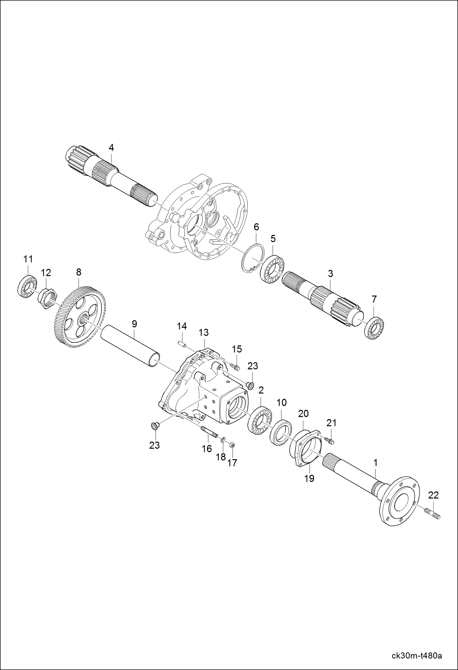 Схема запчастей Bobcat CT225 - REAR AXLE GROUP DRIVE TRAIN