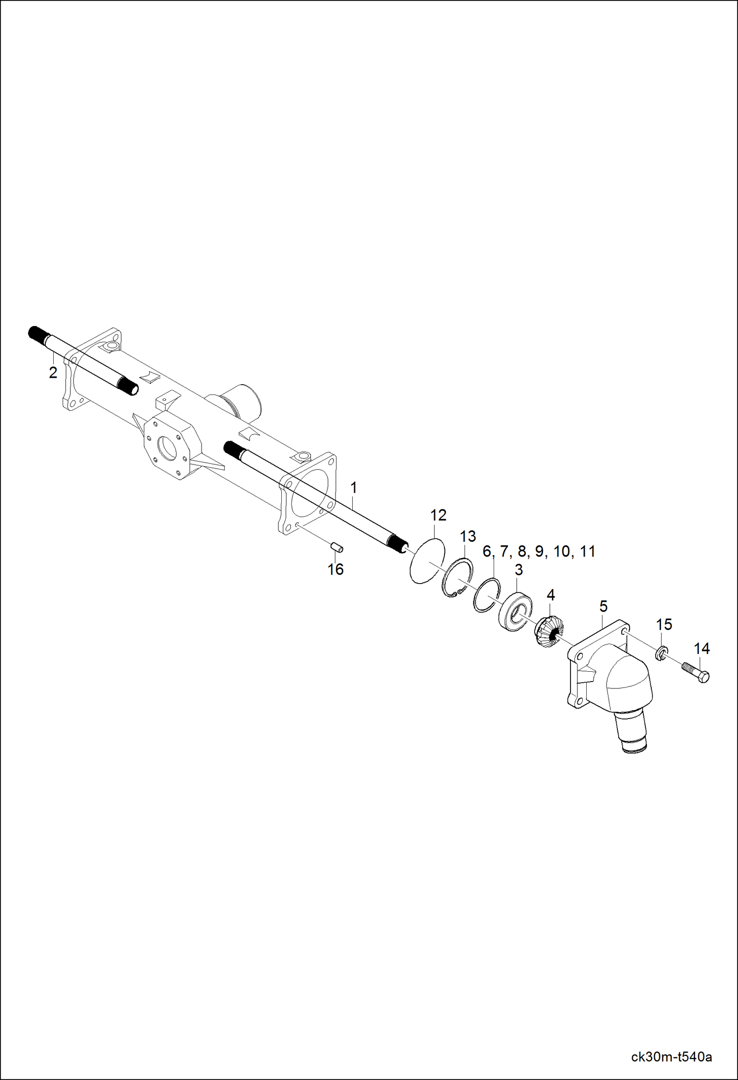 Схема запчастей Bobcat CT225 - DIFFERENTIAL GEAR SHAFT GROUP DRIVE TRAIN