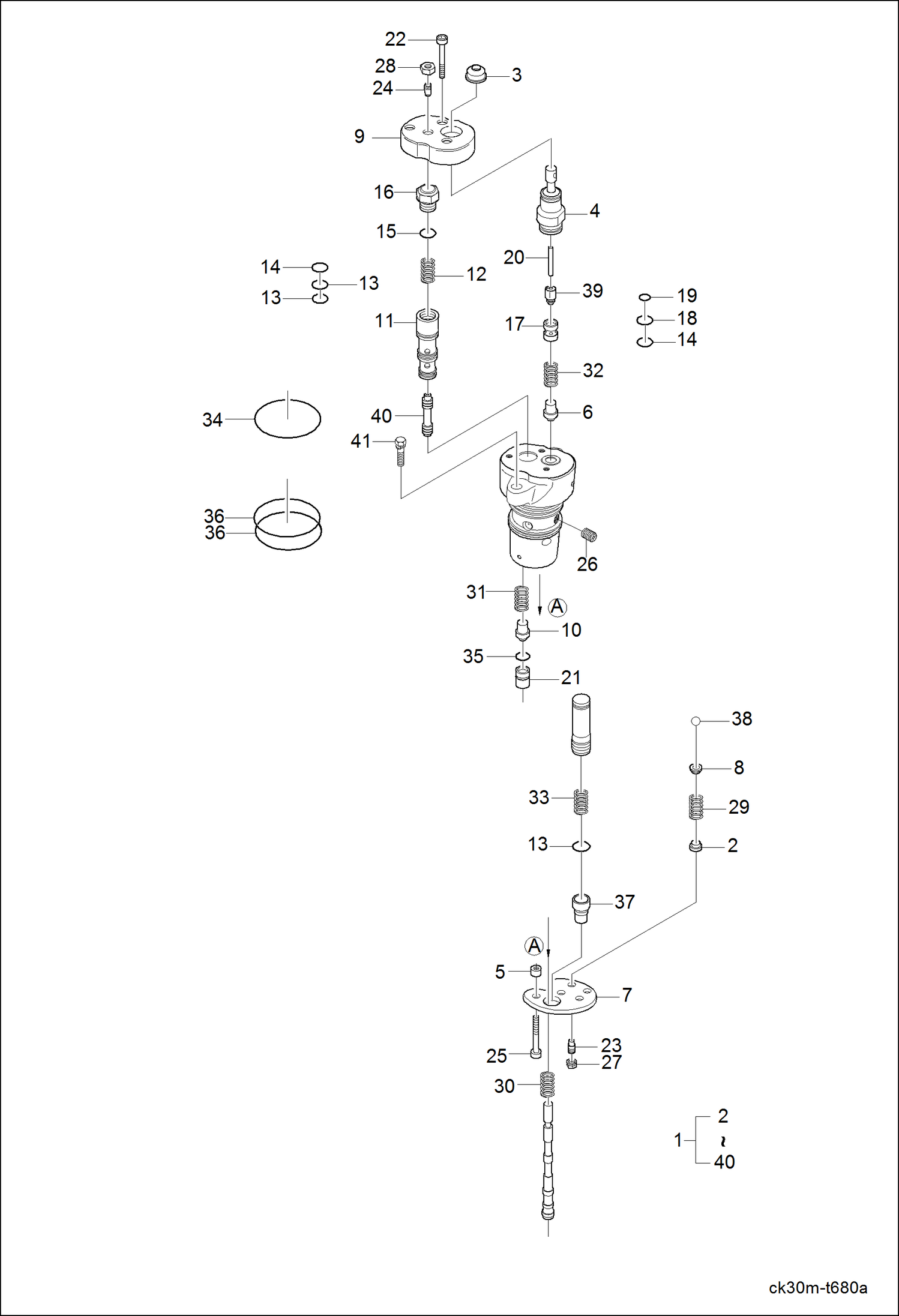 Схема запчастей Bobcat CT225 - MAIN DISTRIBUTOR VALVE GROUP HYDRAULIC SYSTEM