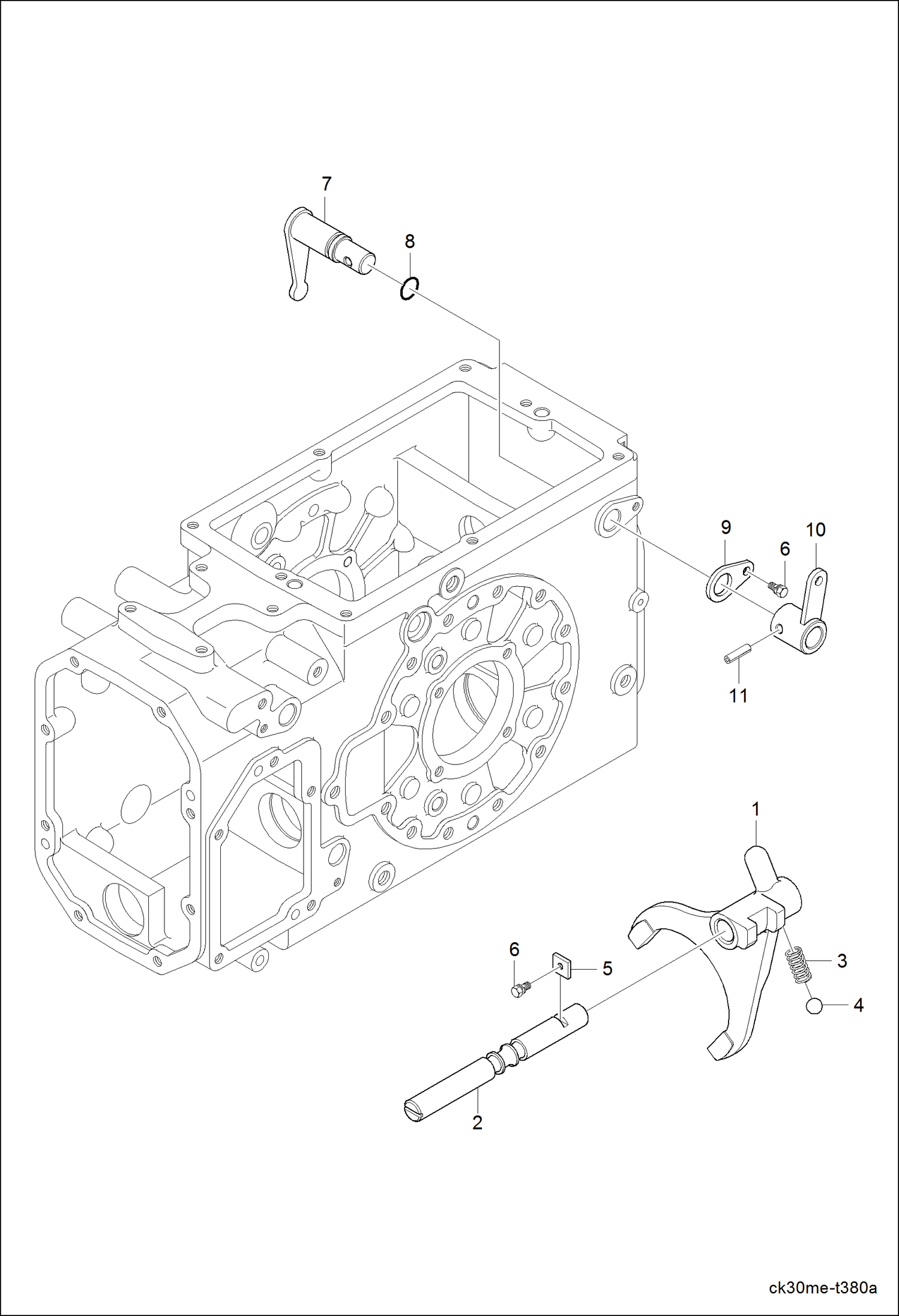 Схема запчастей Bobcat CT225 - PTO SHIFT FORK GROUP DRIVE TRAIN