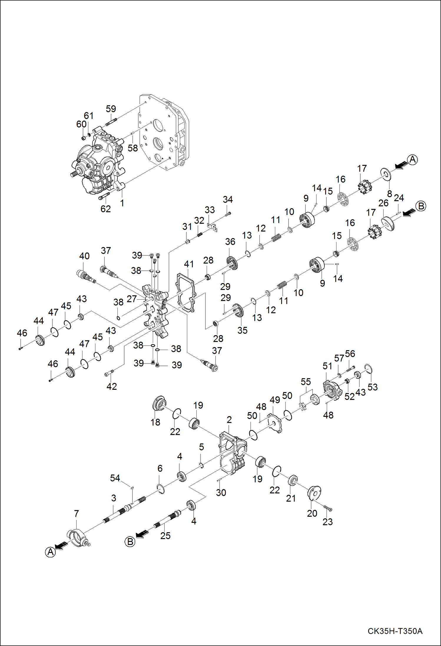 Схема запчастей Bobcat CT235 - ASSY,HST GROUP DRIVE TRAIN