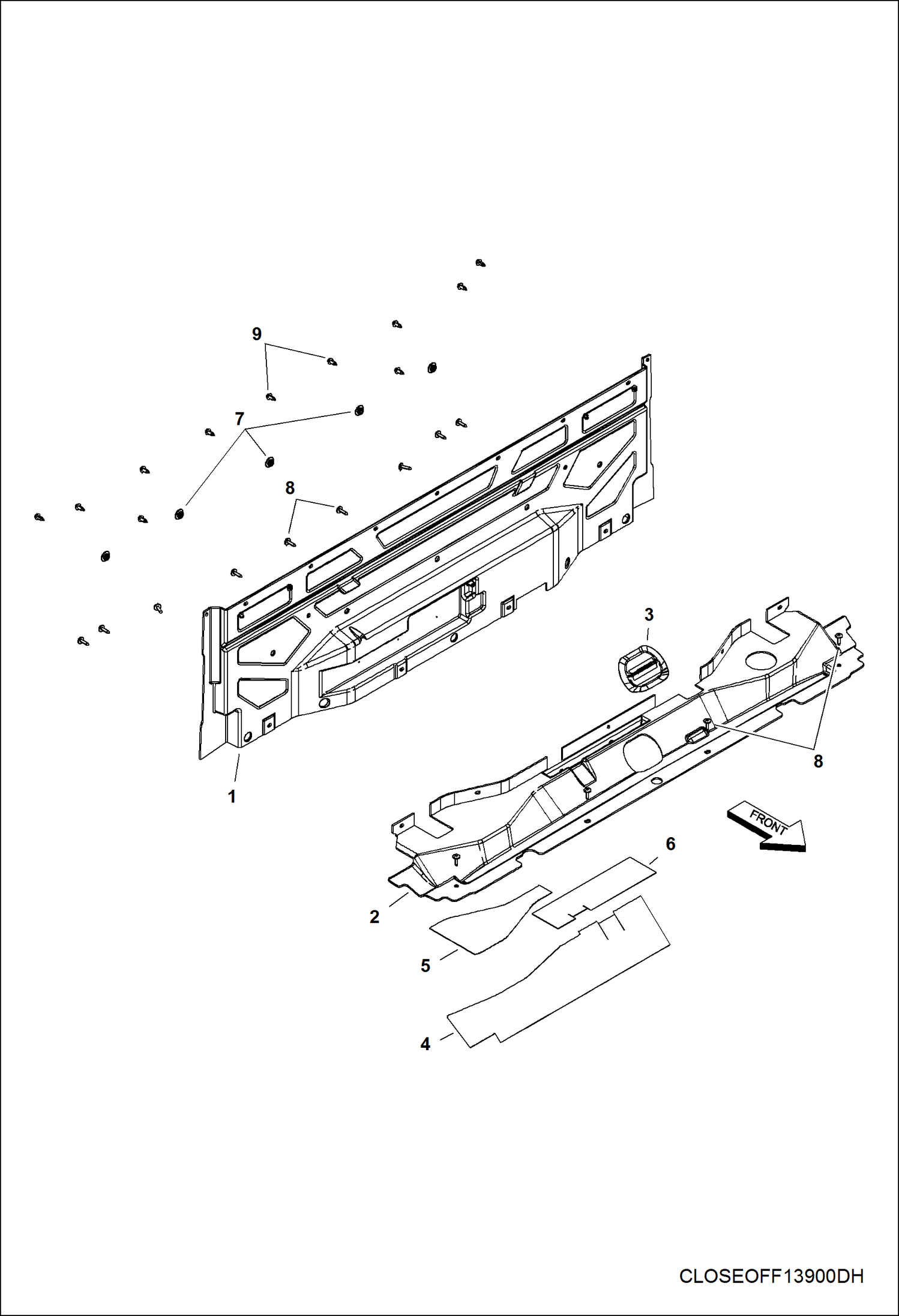 Схема запчастей Bobcat 3600 - BODY, CLOSEOFF, REAR MAIN FRAME