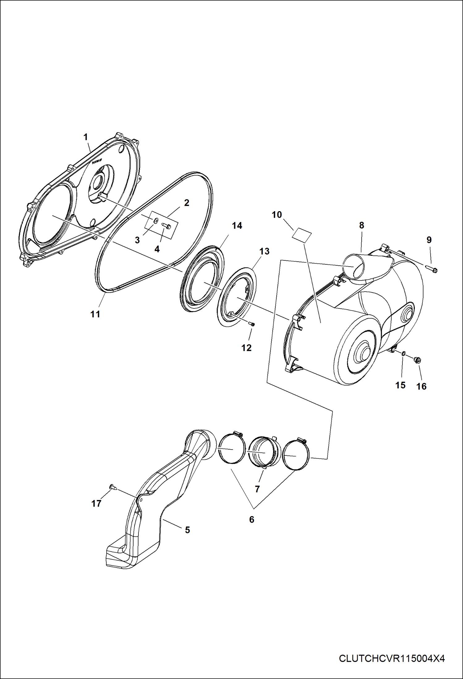 Схема запчастей Bobcat 3200 - DRIVE TRAIN, CLUTCH COVER DRIVE TRAIN