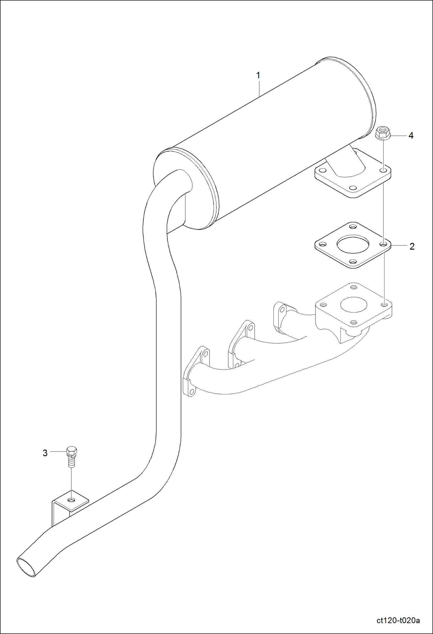 Схема запчастей Bobcat CT120 - MUFFLER GROUP POWER UNIT