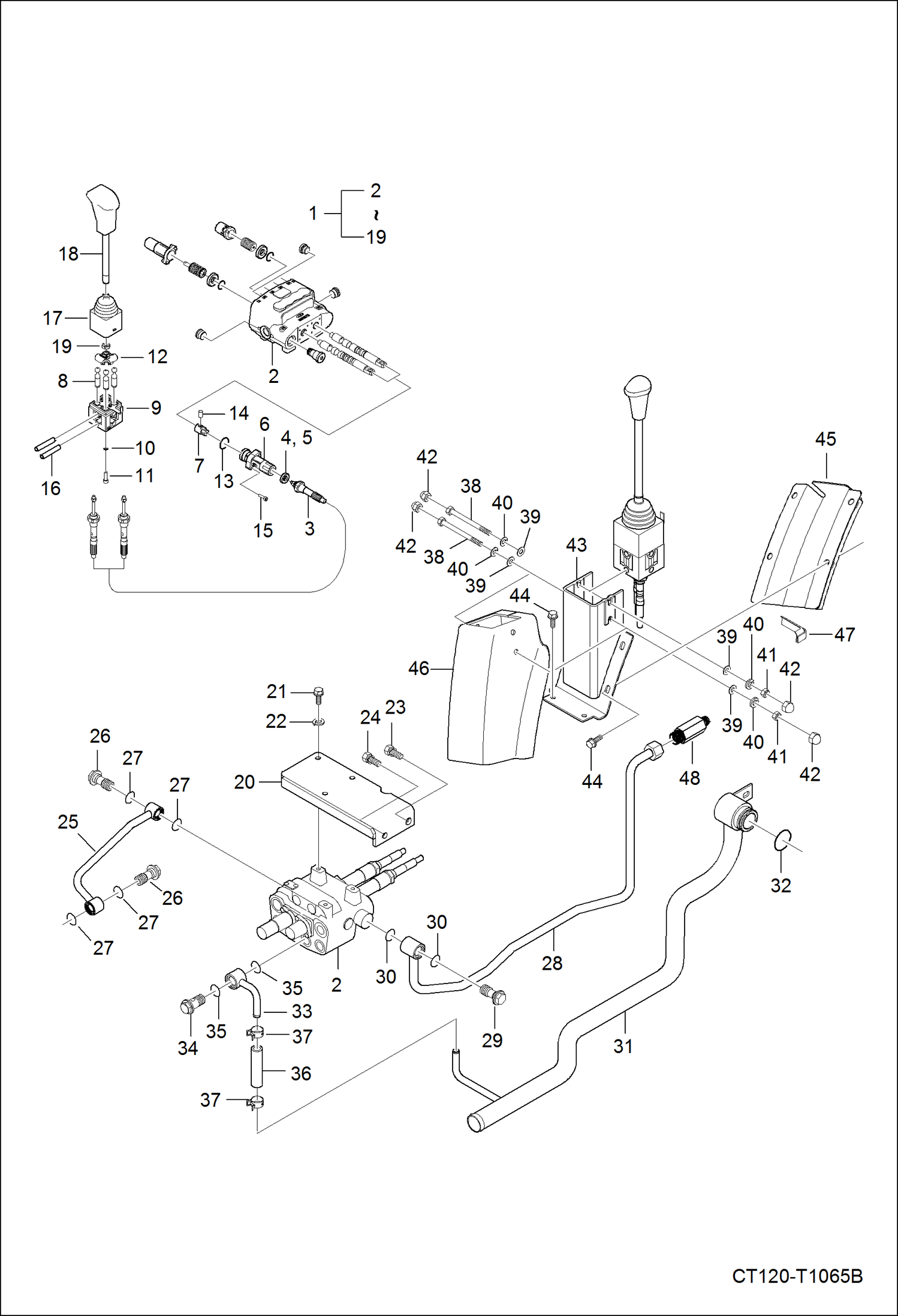 Схема запчастей Bobcat CT120 - JOYSTICK VALVE GROUP (Hydrotech Valve) ACCESSORIES & OPTIONS