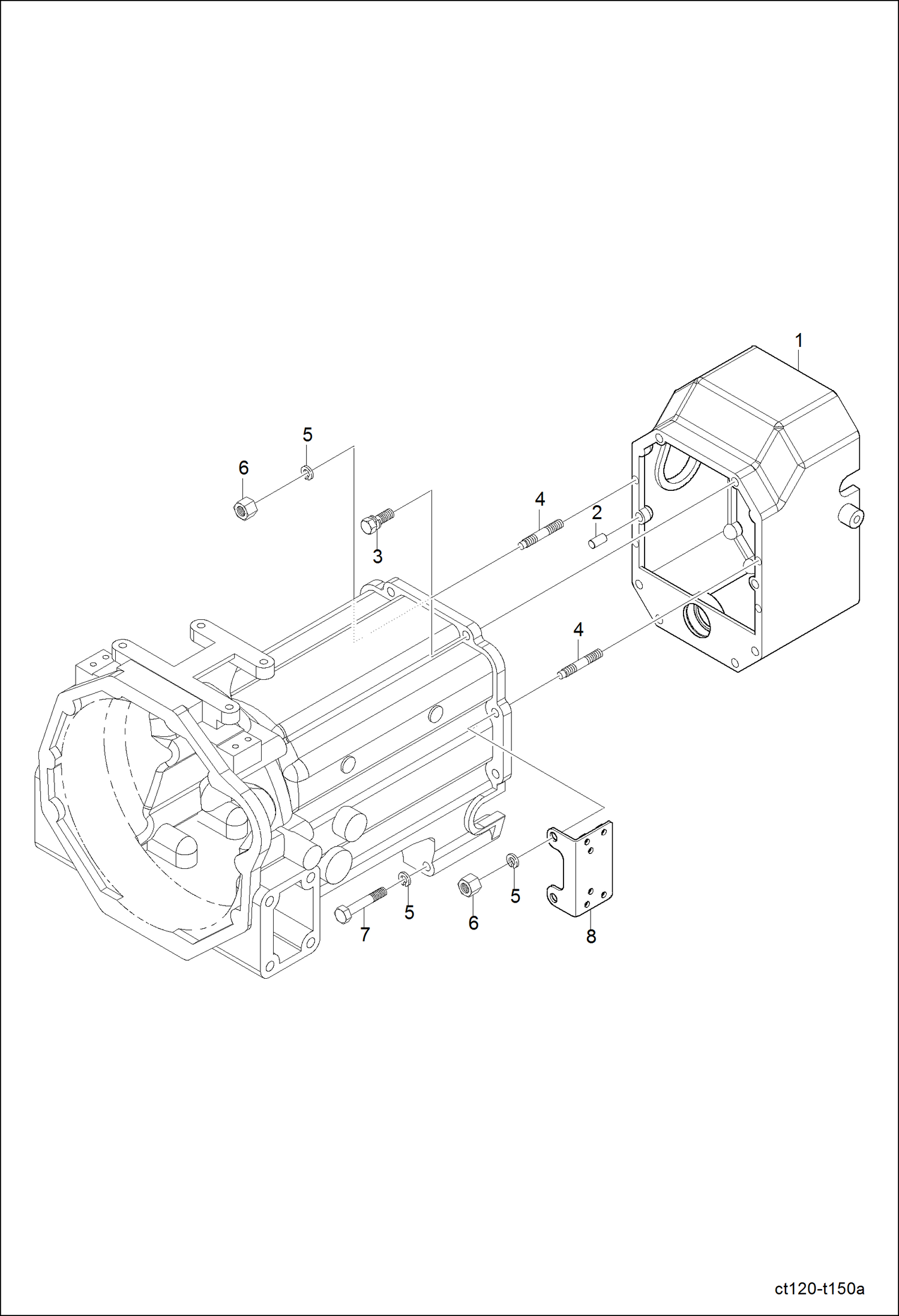 Схема запчастей Bobcat CT120 - HST CASE DRIVE TRAIN