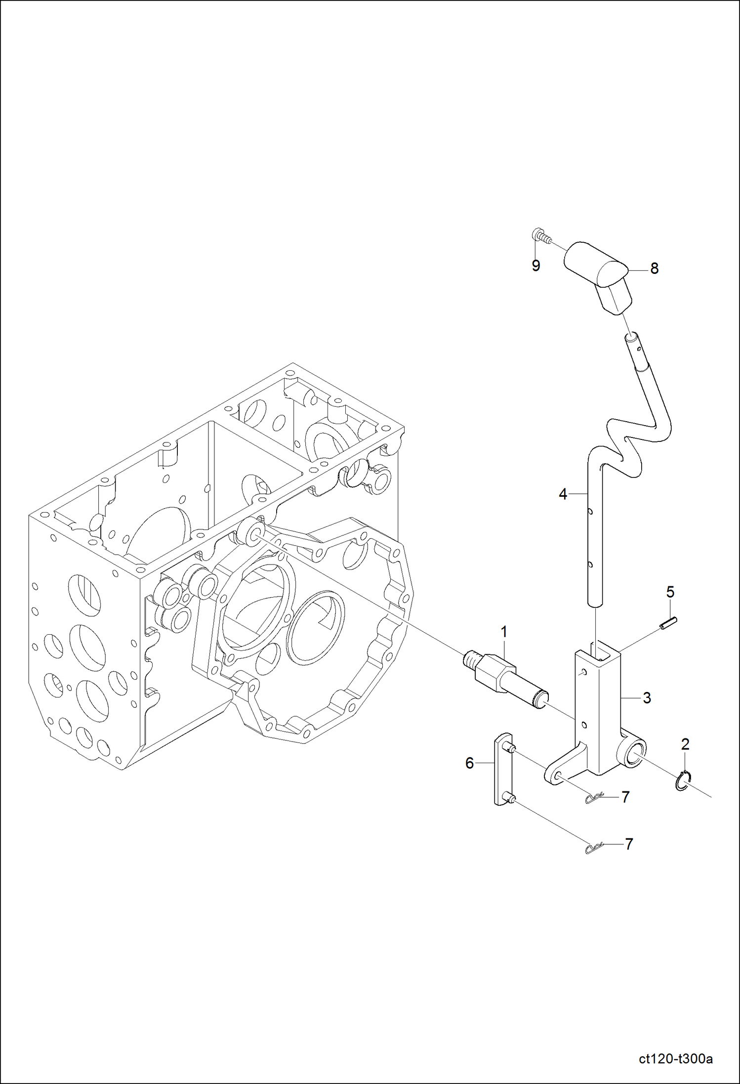 Схема запчастей Bobcat CT120 - RANGE LEVER GROUP DRIVE TRAIN