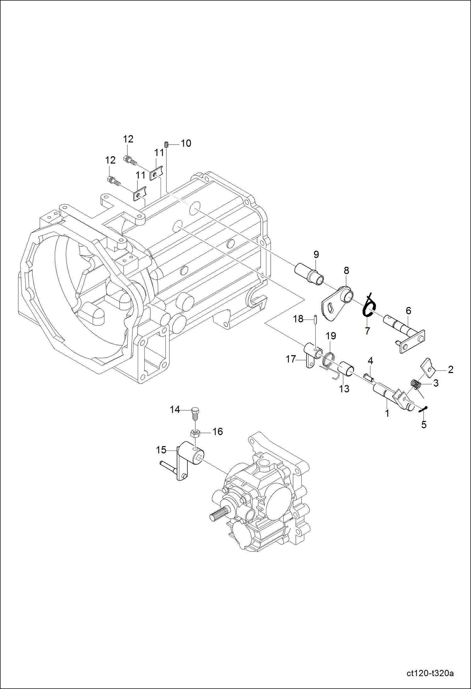 Схема запчастей Bobcat CT120 - HST CONTROL 1 GROUP DRIVE TRAIN