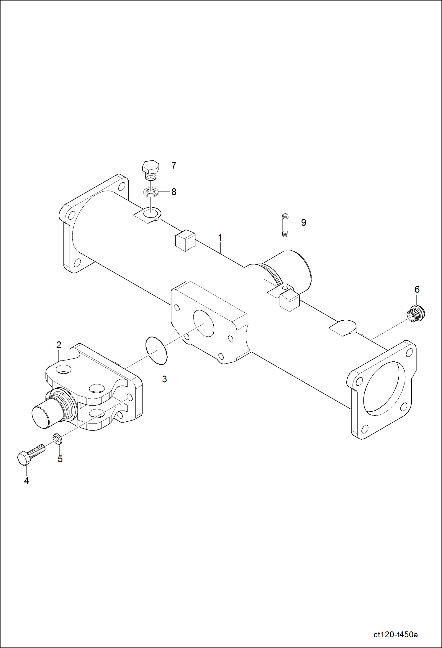 Схема запчастей Bobcat CT120 - FRONT AXLE SUPPORT GROUP DRIVE TRAIN