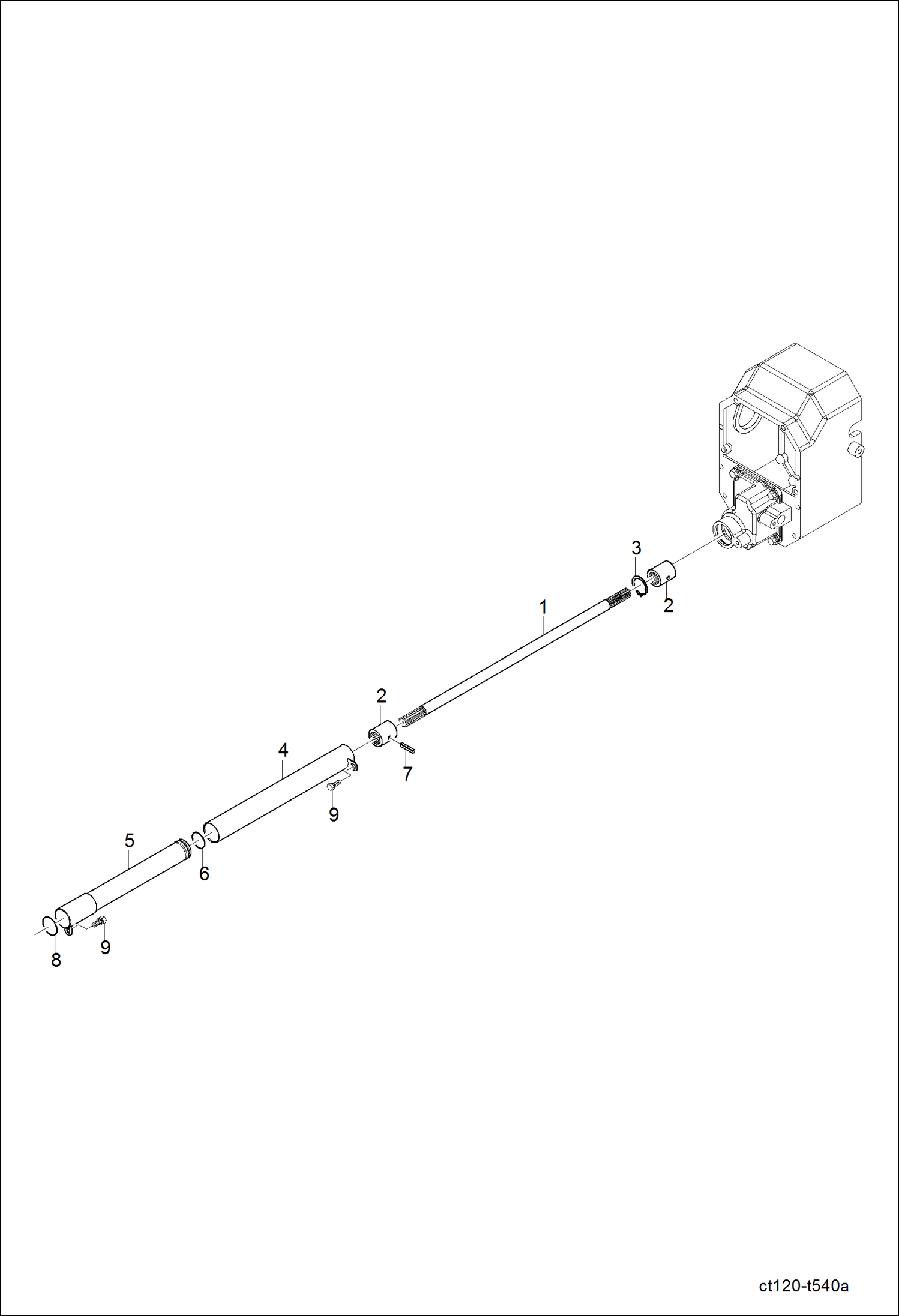 Схема запчастей Bobcat CT120 - PROPELLER SHAFT GROUP DRIVE TRAIN