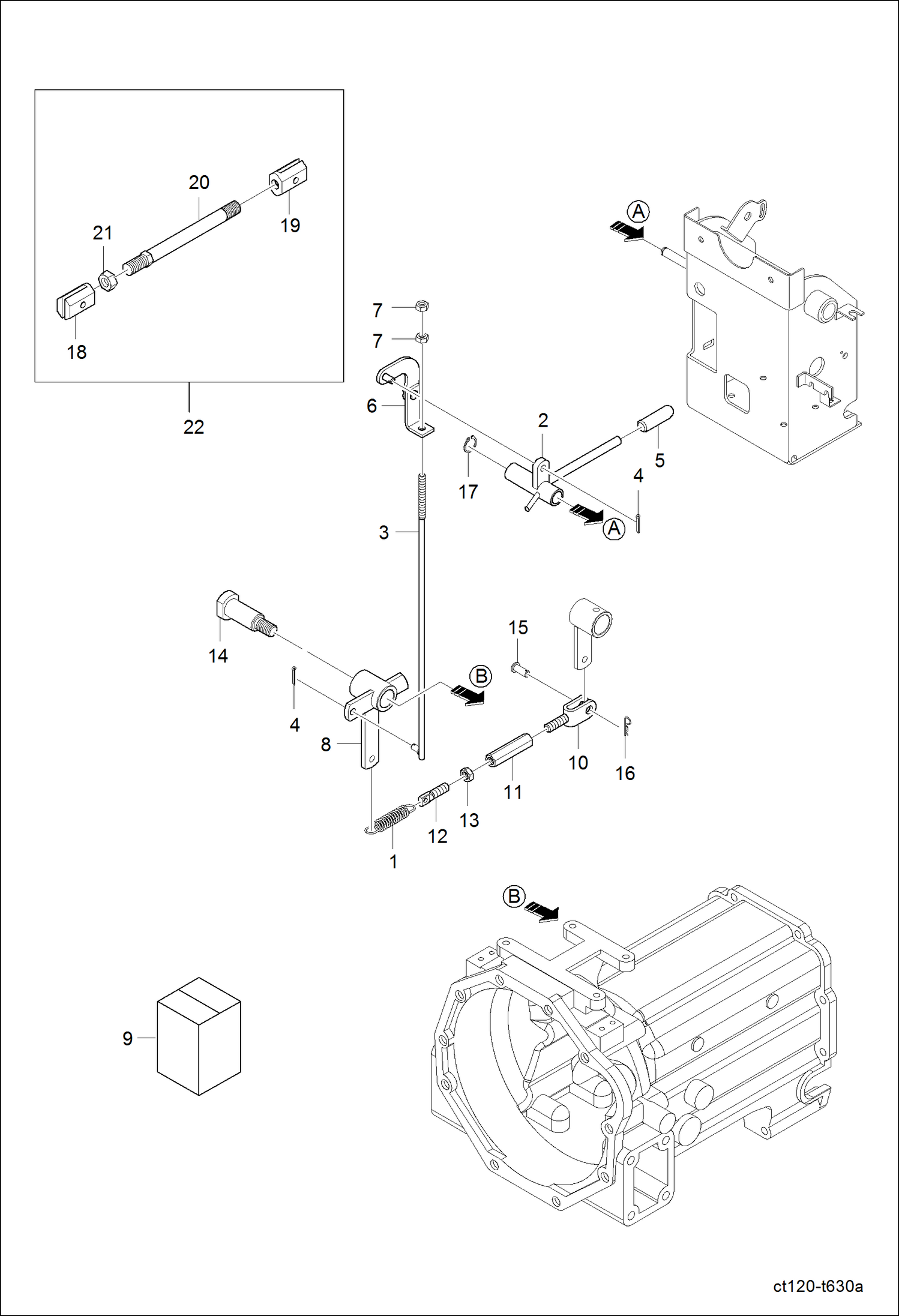 Схема запчастей Bobcat CT120 - HST CONTROL 3 GROUP DRIVE TRAIN