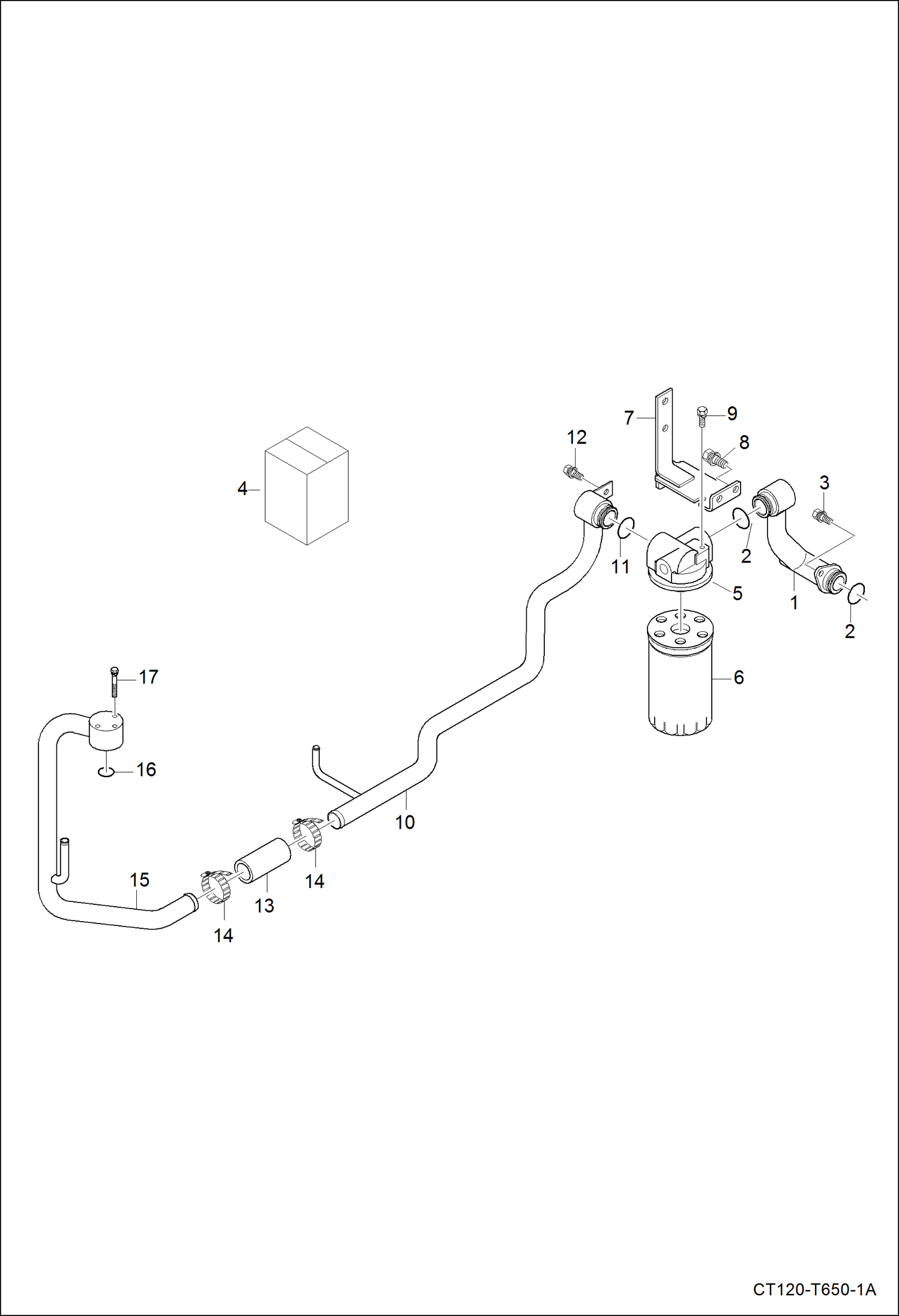 Схема запчастей Bobcat CT122 - SUCTION PIPE GROUP (W/Joystick valve) HYDRAULIC SYSTEM