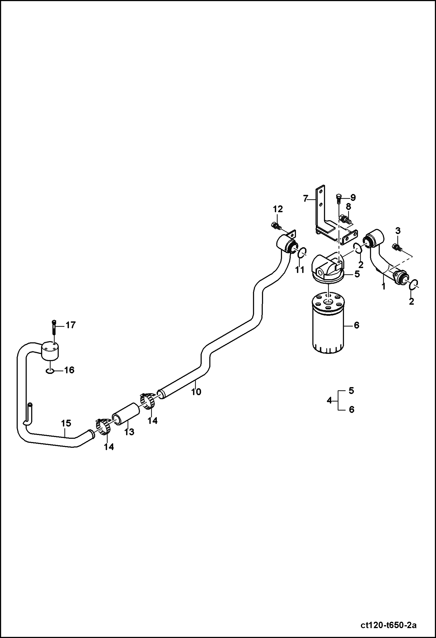 Схема запчастей Bobcat CT120 - SUCTION PIPE GROUP (W/O Joystick Valve) HYDRAULIC SYSTEM