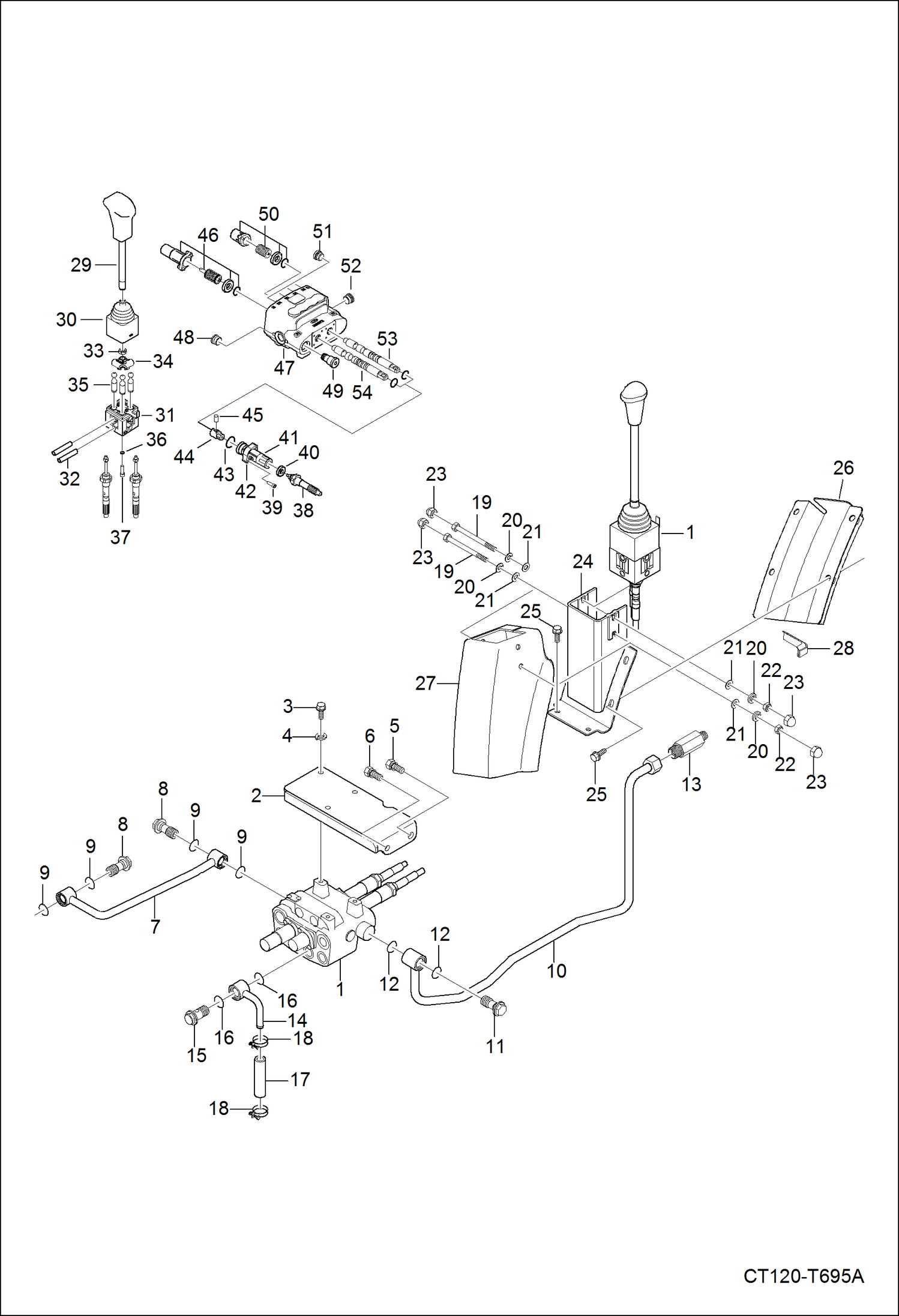 Схема запчастей Bobcat CT120 - JOYSTICK VALVE GROUP (Walvoil Valve) ACCESSORIES & OPTIONS