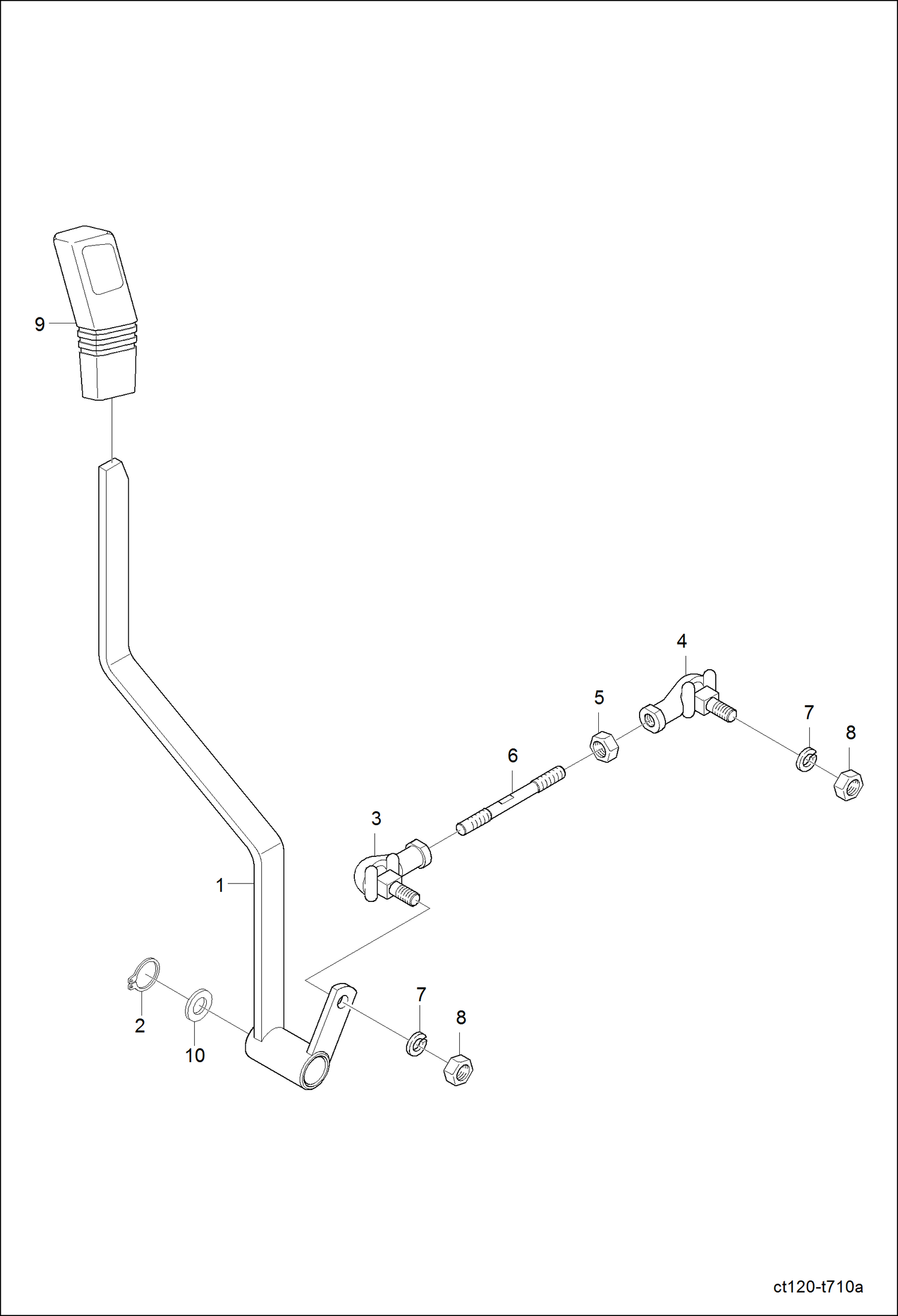 Схема запчастей Bobcat CT120 - POSITION DRAFT LEVER GROUP HYDRAULIC SYSTEM