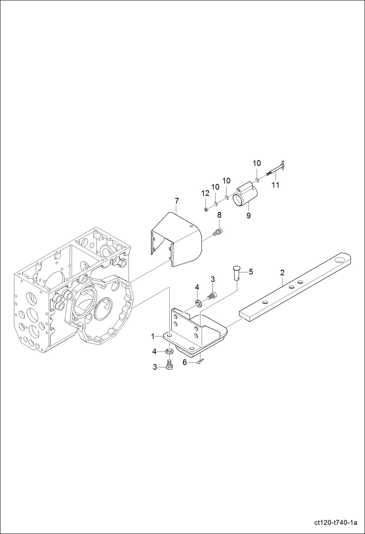 Схема запчастей Bobcat CT120 - DRAWBAR GROUP HYDRAULIC SYSTEM