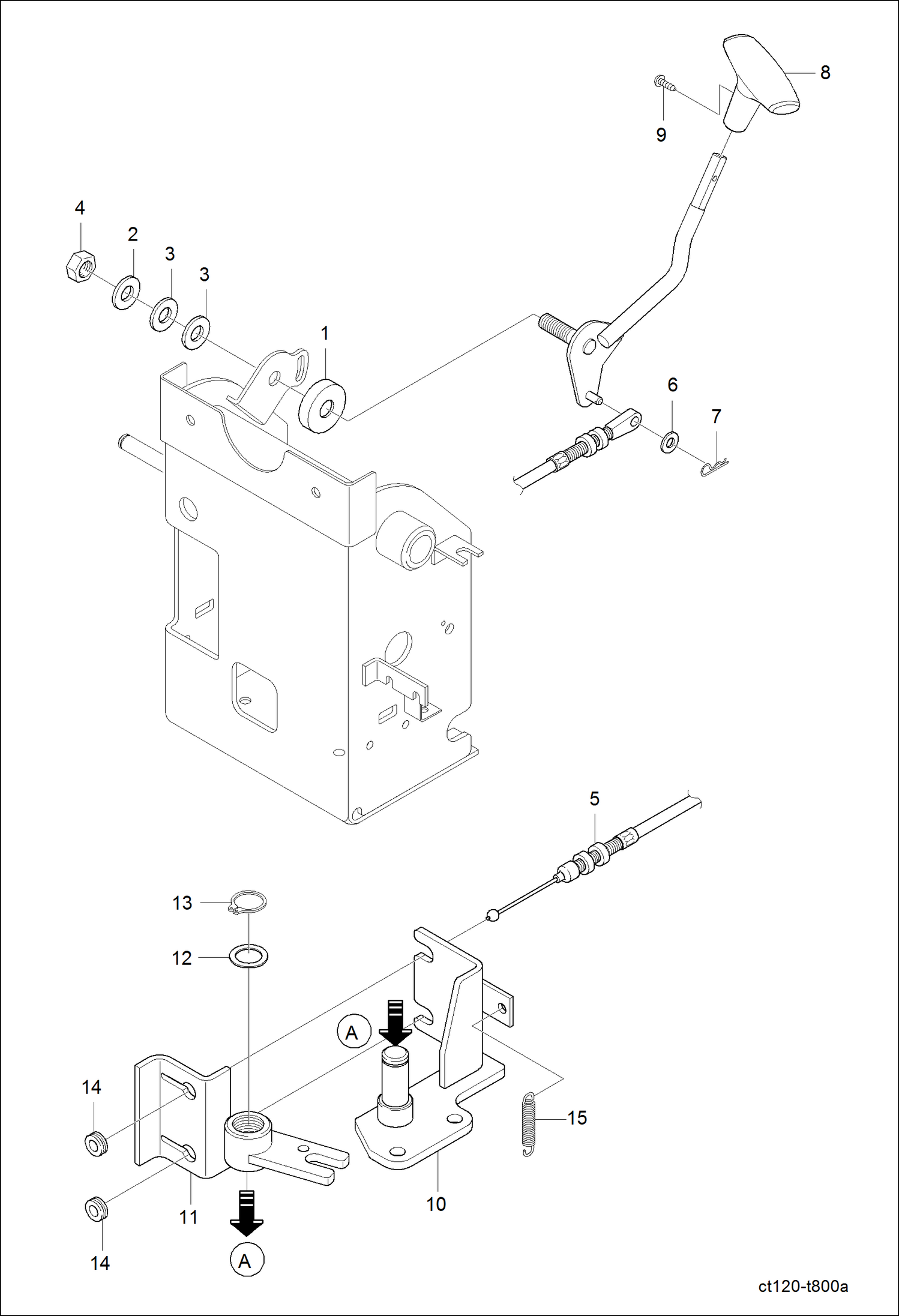 Схема запчастей Bobcat CT120 - THROTTLE GROUP POWER UNIT