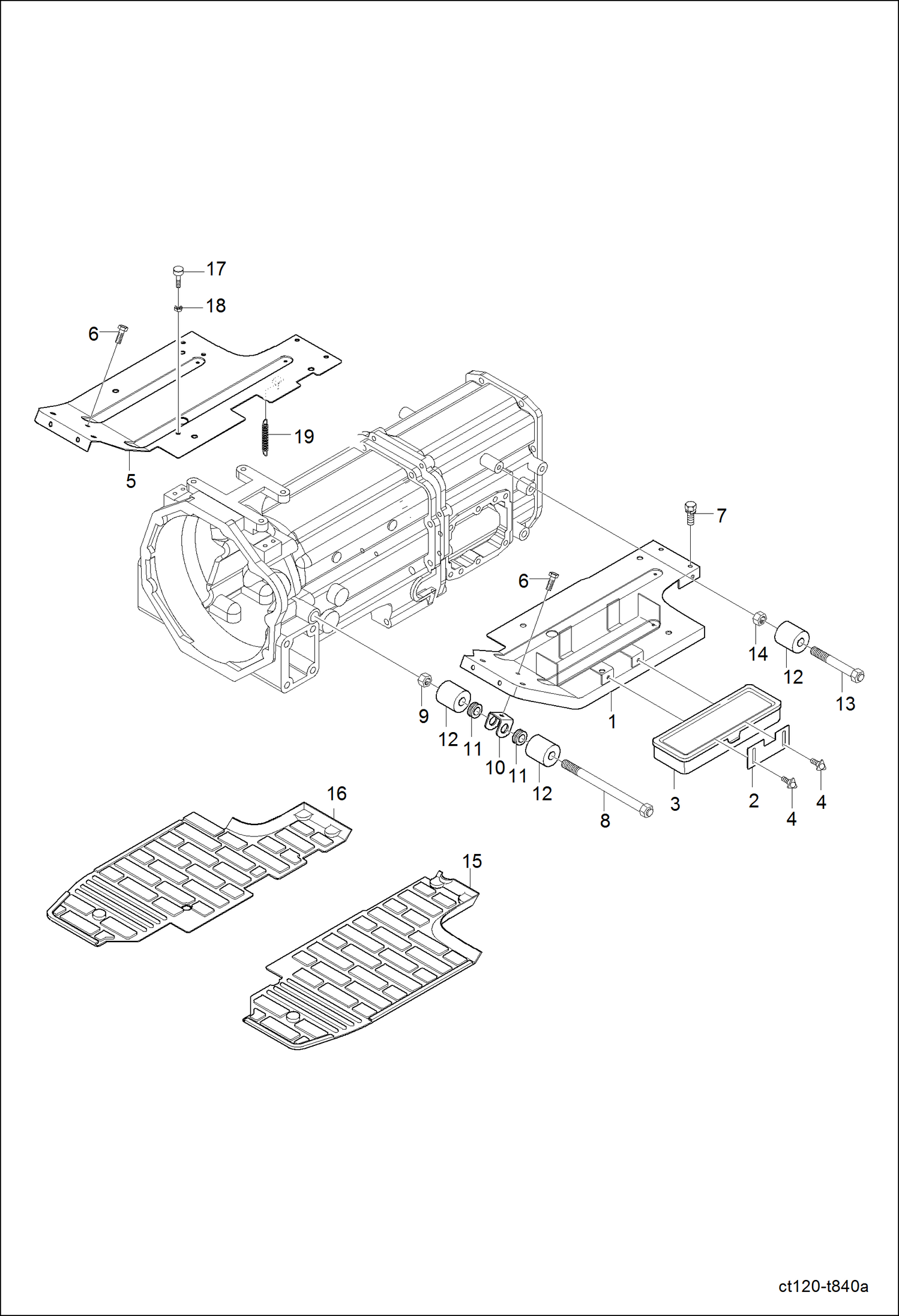 Схема запчастей Bobcat CT120 - STEP GROUP MAIN FRAME