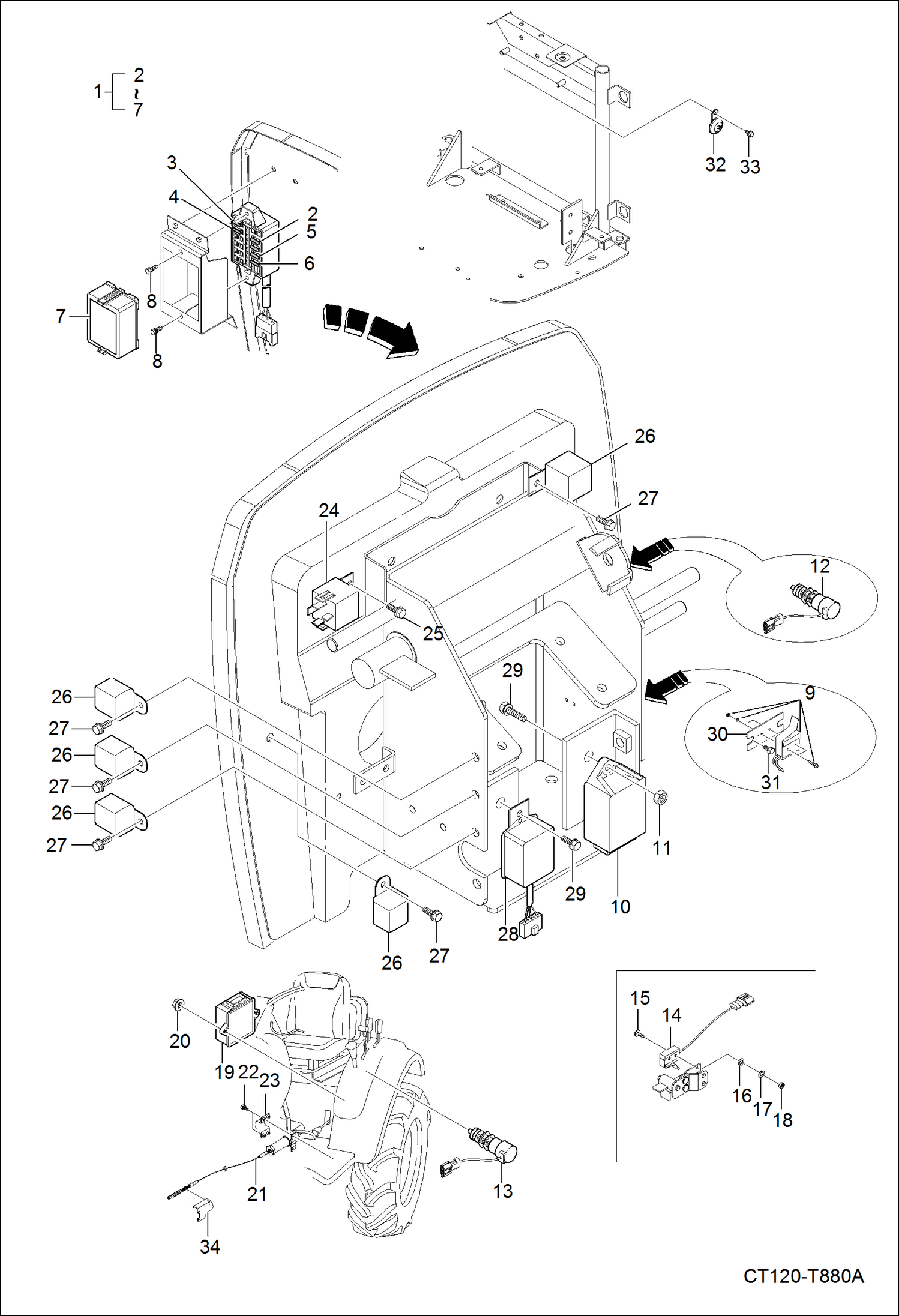 Схема запчастей Bobcat CT120 - ELECTRICAL SYSTEM 2 GROUP ELECTRICAL SYSTEM