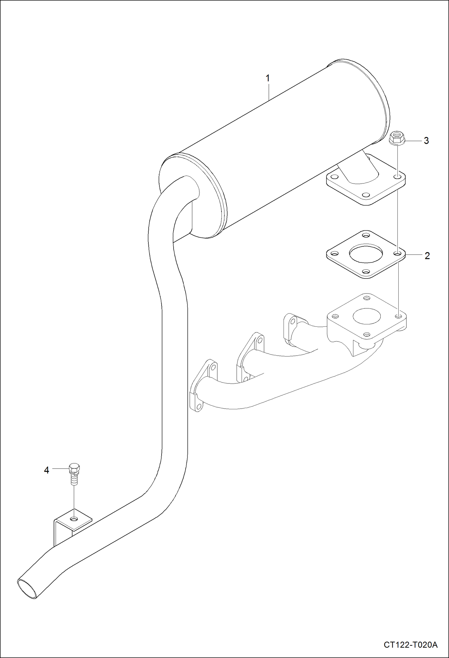 Схема запчастей Bobcat CT122 - MUFFLER GROUP POWER UNIT