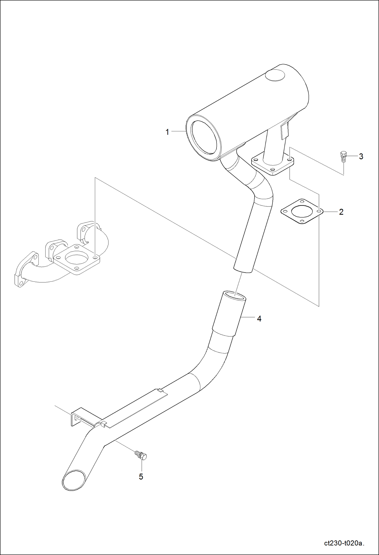 Схема запчастей Bobcat CT225 - MUFFLER GROUP POWER UNIT