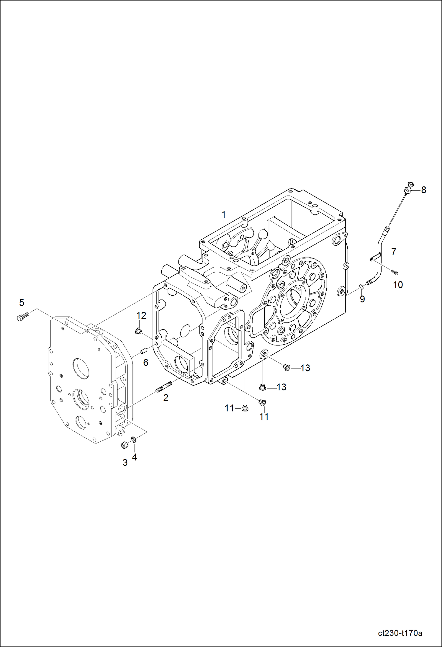 Схема запчастей Bobcat CT225 - TRANSMISSION CASE GROUP DRIVE TRAIN