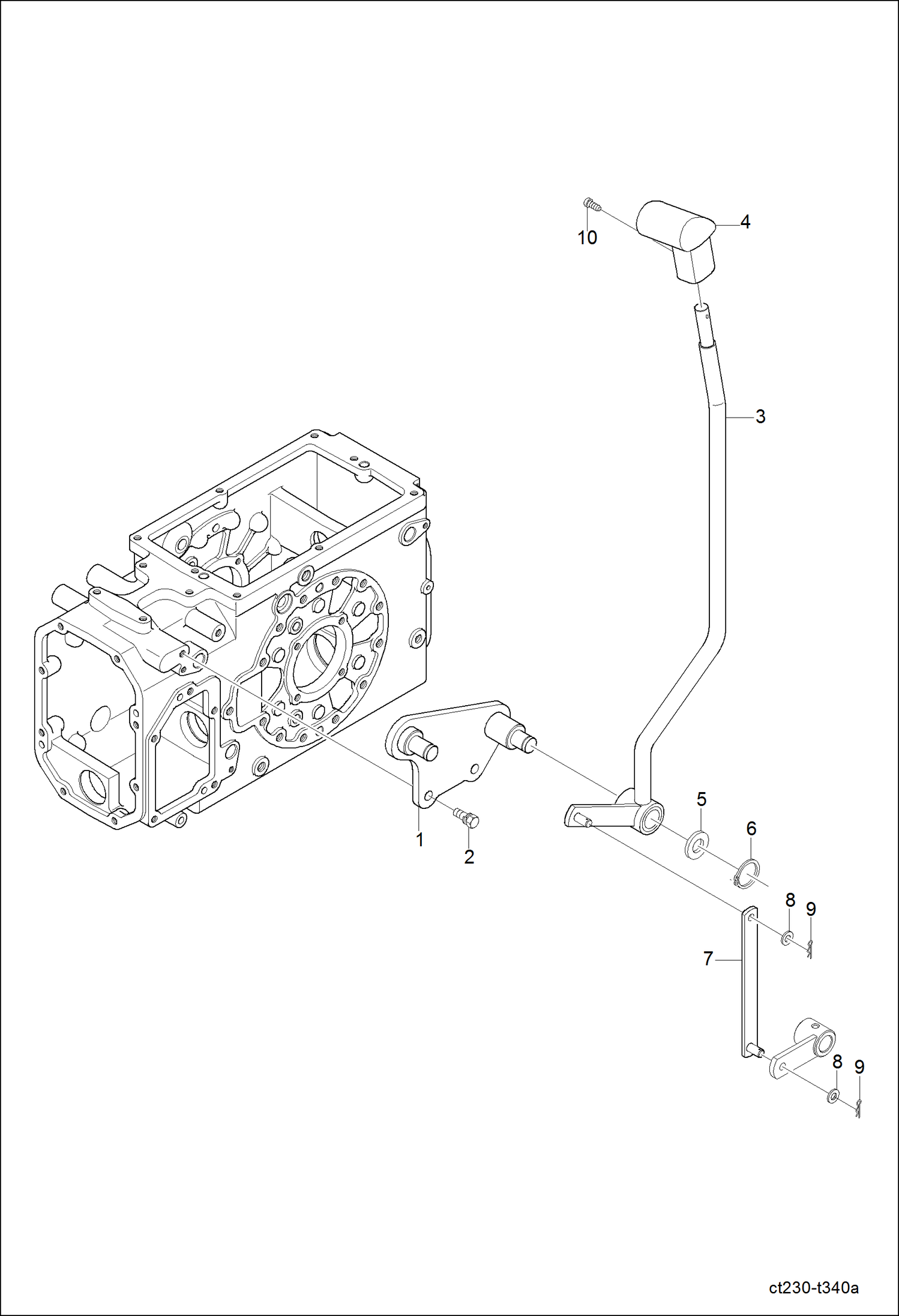 Схема запчастей Bobcat CT225 - RANGE LEVER GROUP DRIVE TRAIN