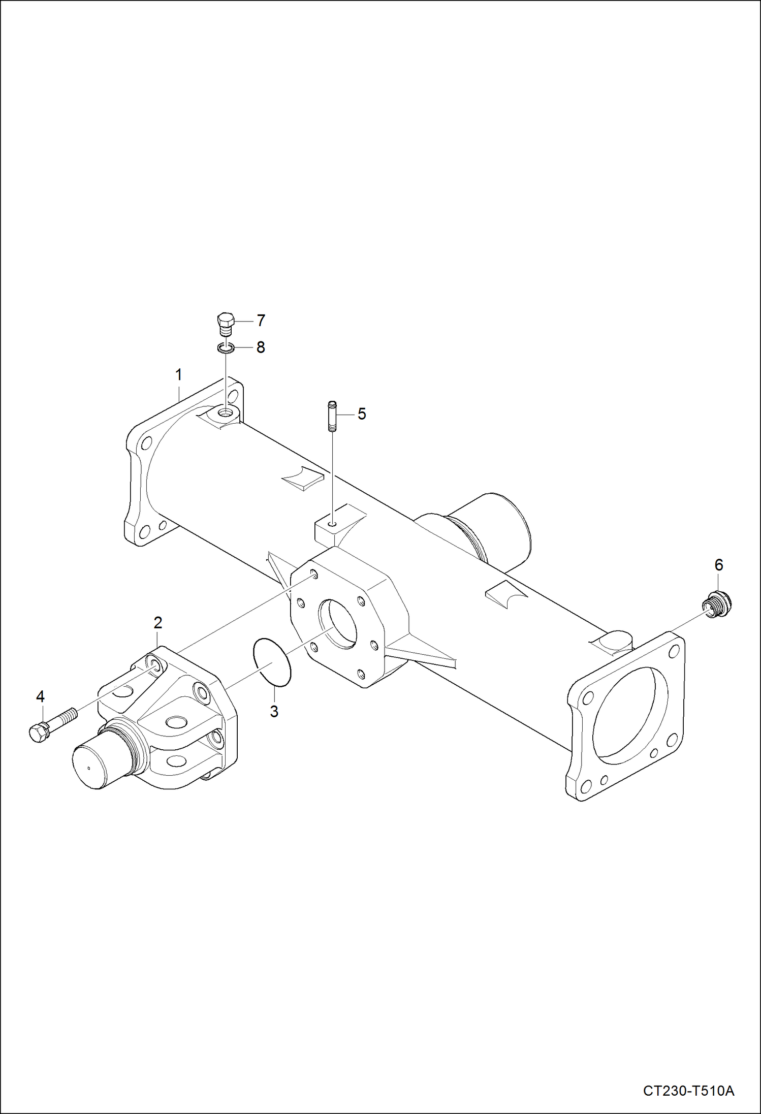 Схема запчастей Bobcat CT225 - FRONT AXLE SUPPORT GROUP DRIVE TRAIN