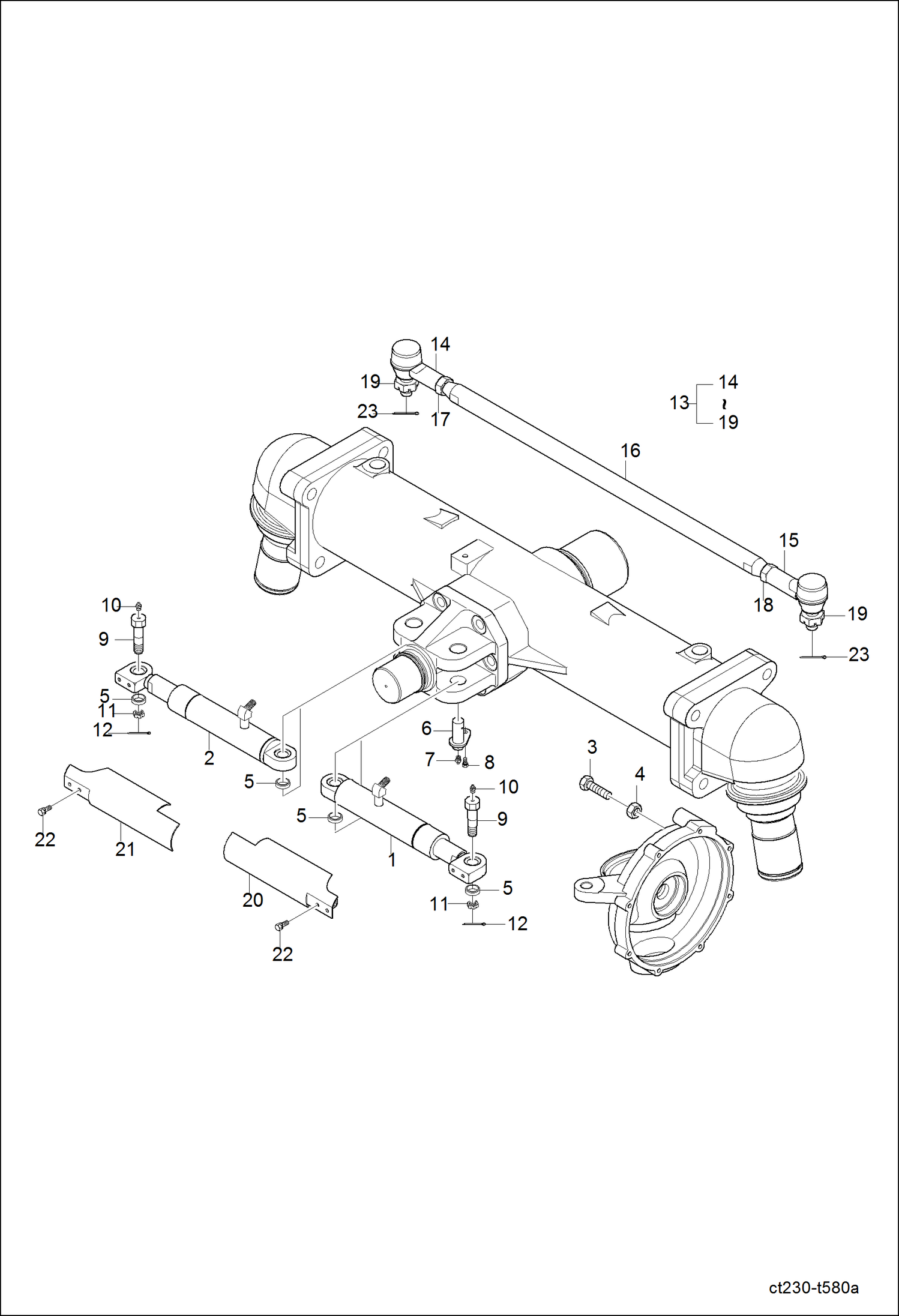 Схема запчастей Bobcat CT225 - STEERING CYLINDER GROUP DRIVE TRAIN