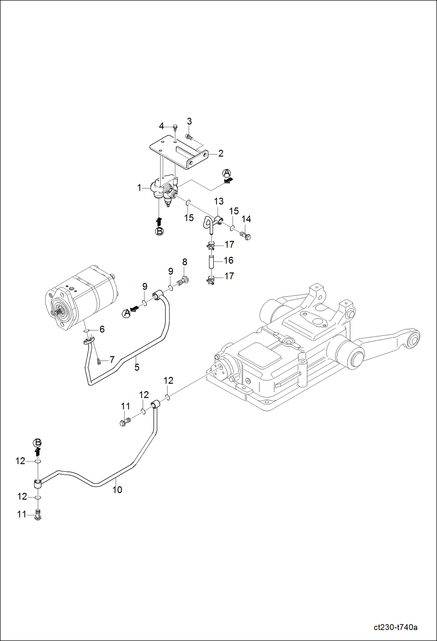 Схема запчастей Bobcat CT225 - RELIEF VALVE GROUP HYDRAULIC SYSTEM