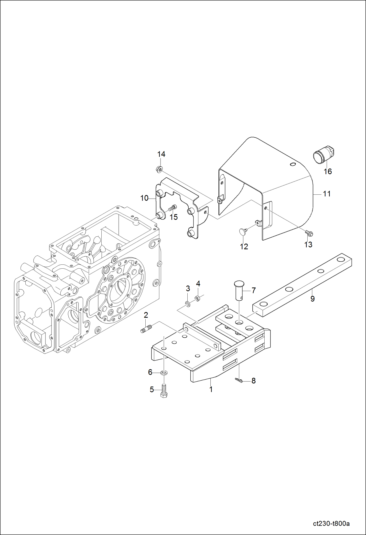 Схема запчастей Bobcat CT225 - DRAWBAR GROUP (W/O Mid PTO) HYDRAULIC SYSTEM