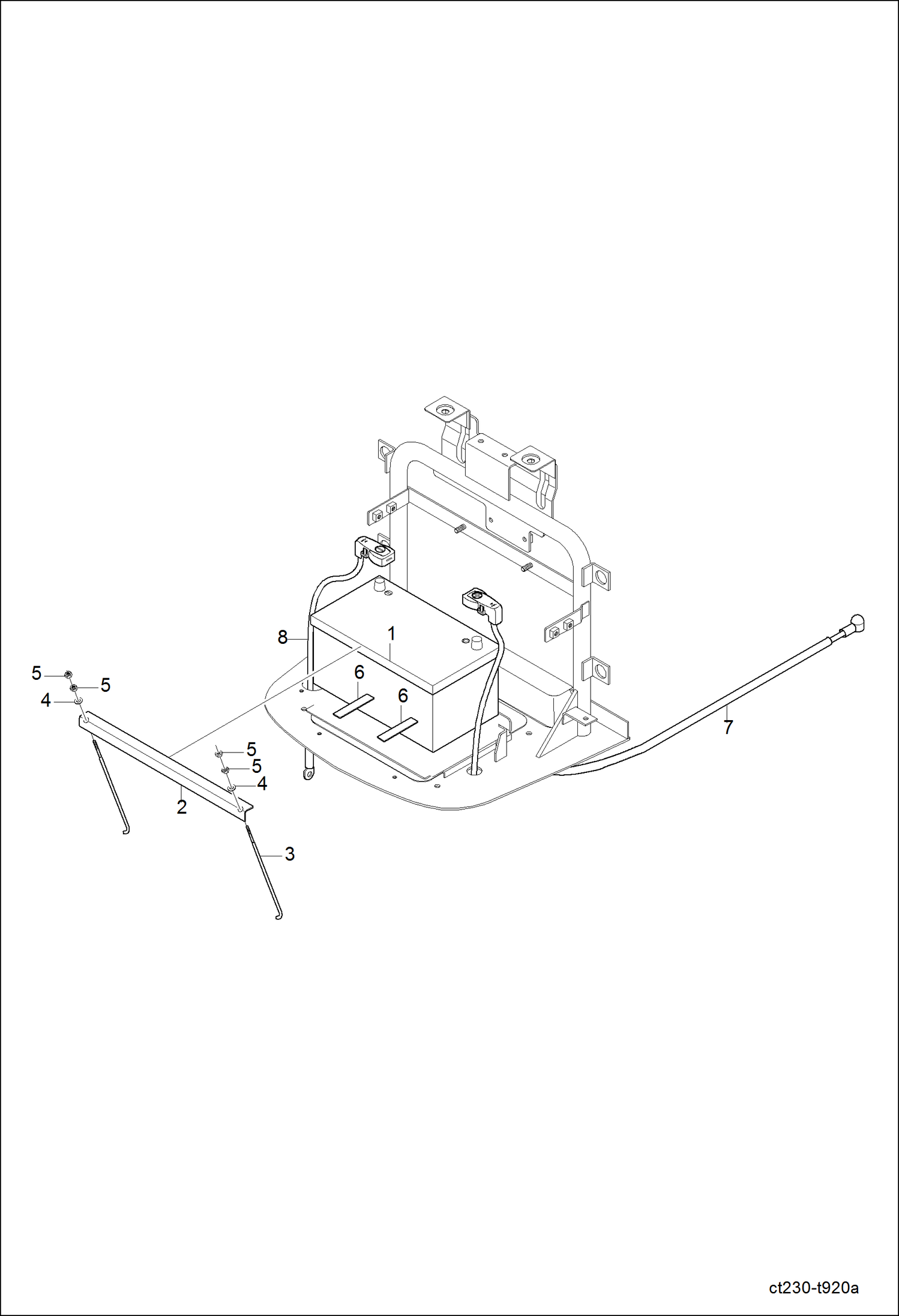 Схема запчастей Bobcat CT225 - BATTERY GROUP (S/N A59B11001 & Above) ELECTRICAL SYSTEM