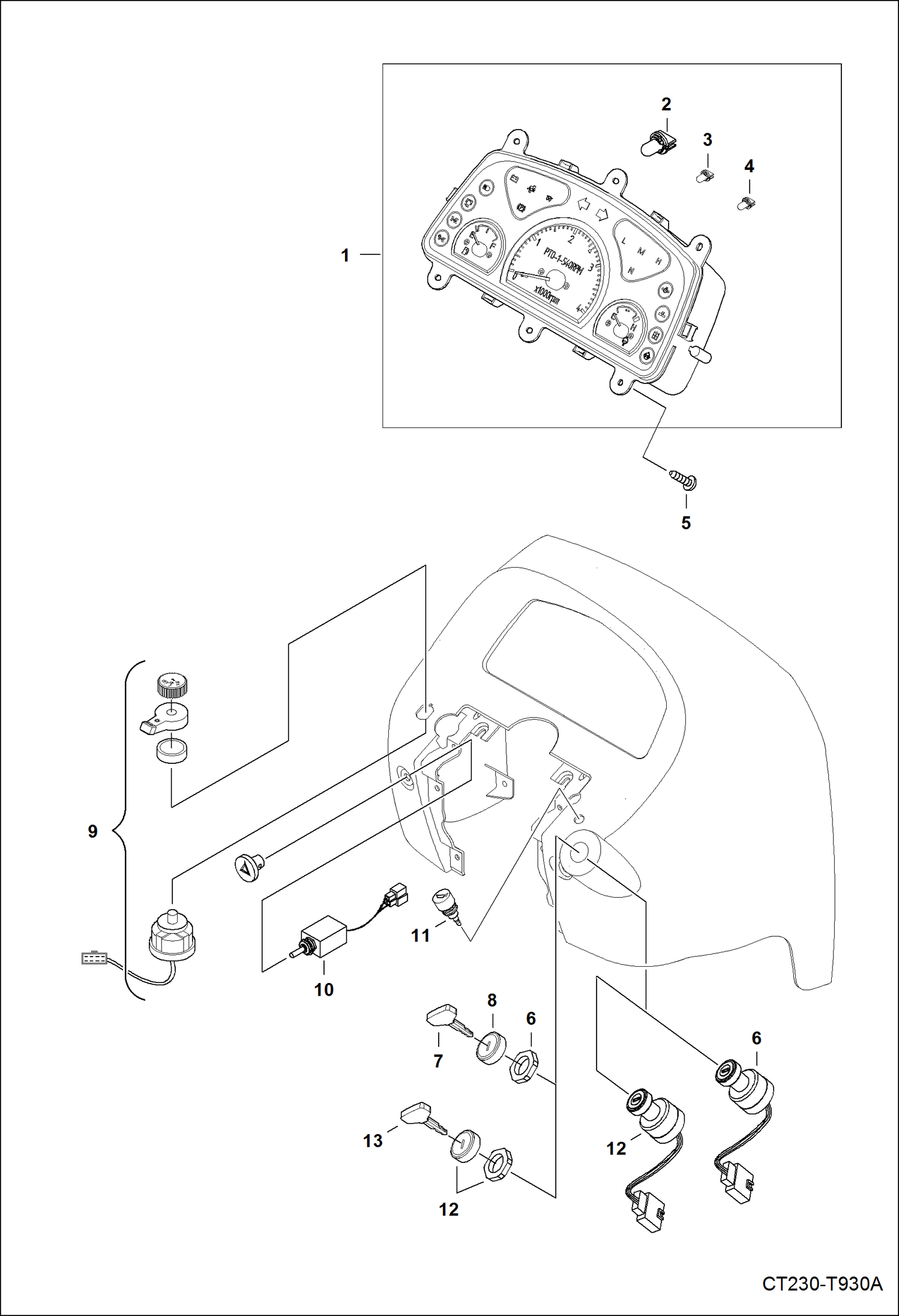 Схема запчастей Bobcat CT225 - ELECTRICAL SYSTEM 1 GROUP ELECTRICAL SYSTEM