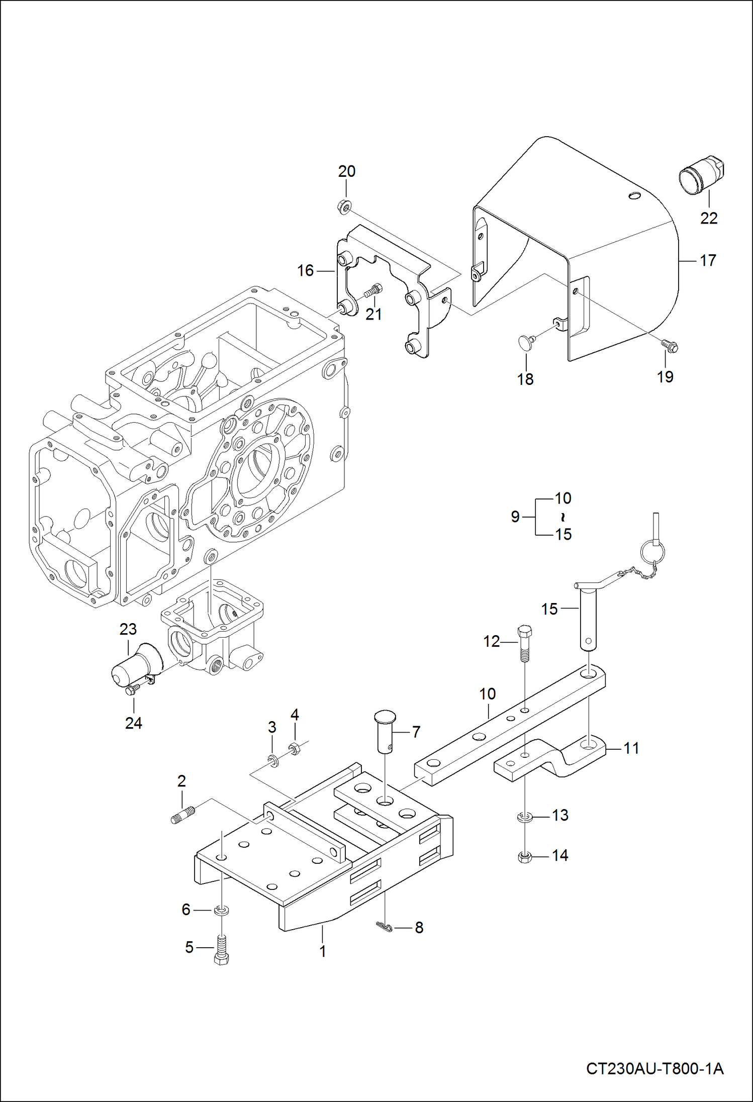 Схема запчастей Bobcat CT225 - AUSTRALIAN ACCESSORIES (Drawbar Group) ACCESSORIES & OPTIONS