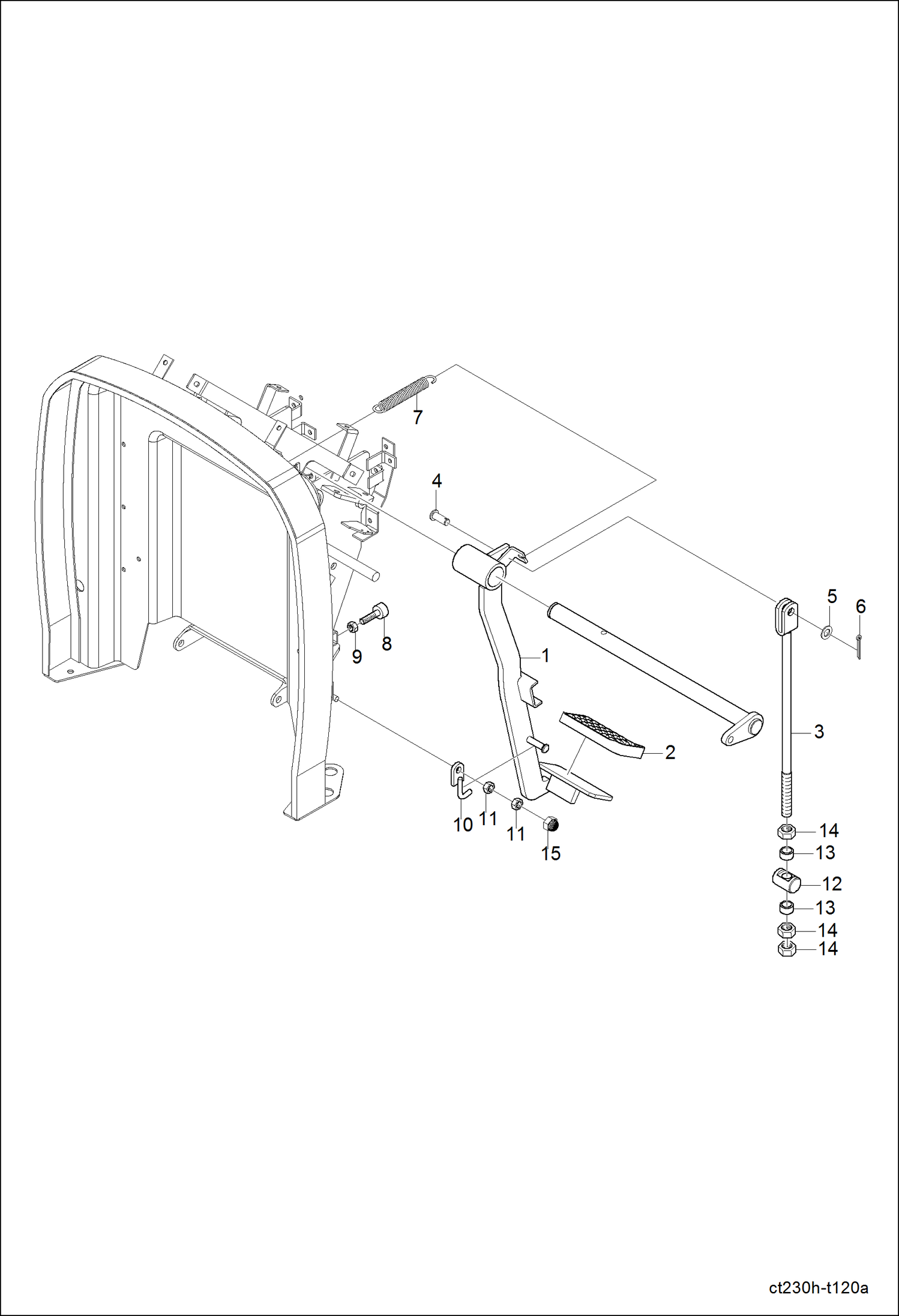 Схема запчастей Bobcat CT225 - CLUTCH PEDAL GROUP DRIVE TRAIN