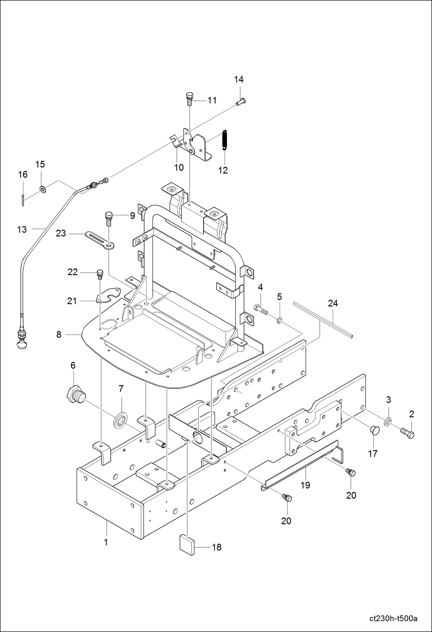 Схема запчастей Bobcat CT230 - FRONT AXLE FRAME GROUP (S/N A59C11001 & Above) MAIN FRAME