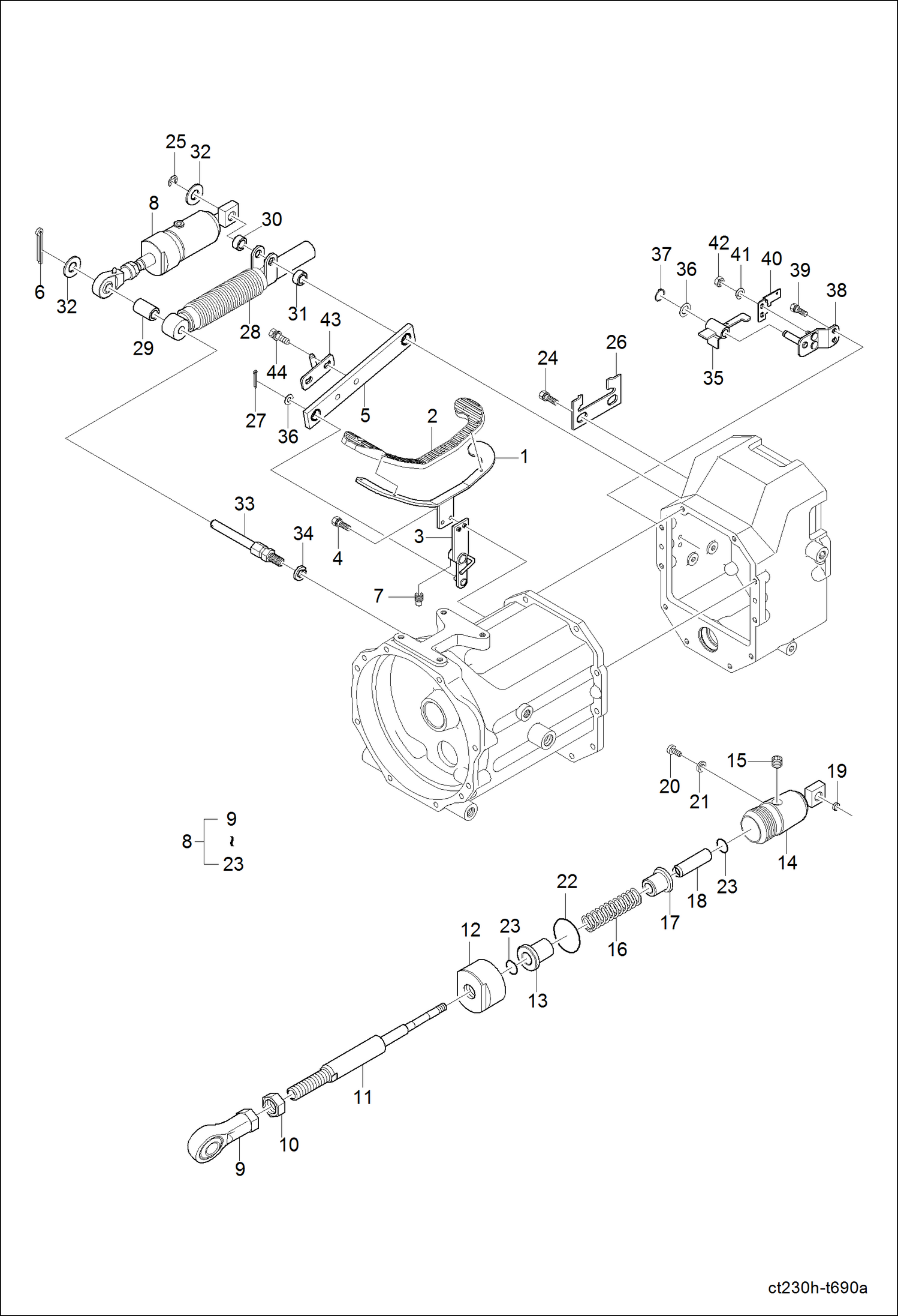 Схема запчастей Bobcat CT225 - HST CONTROL 2 GROUP DRIVE TRAIN