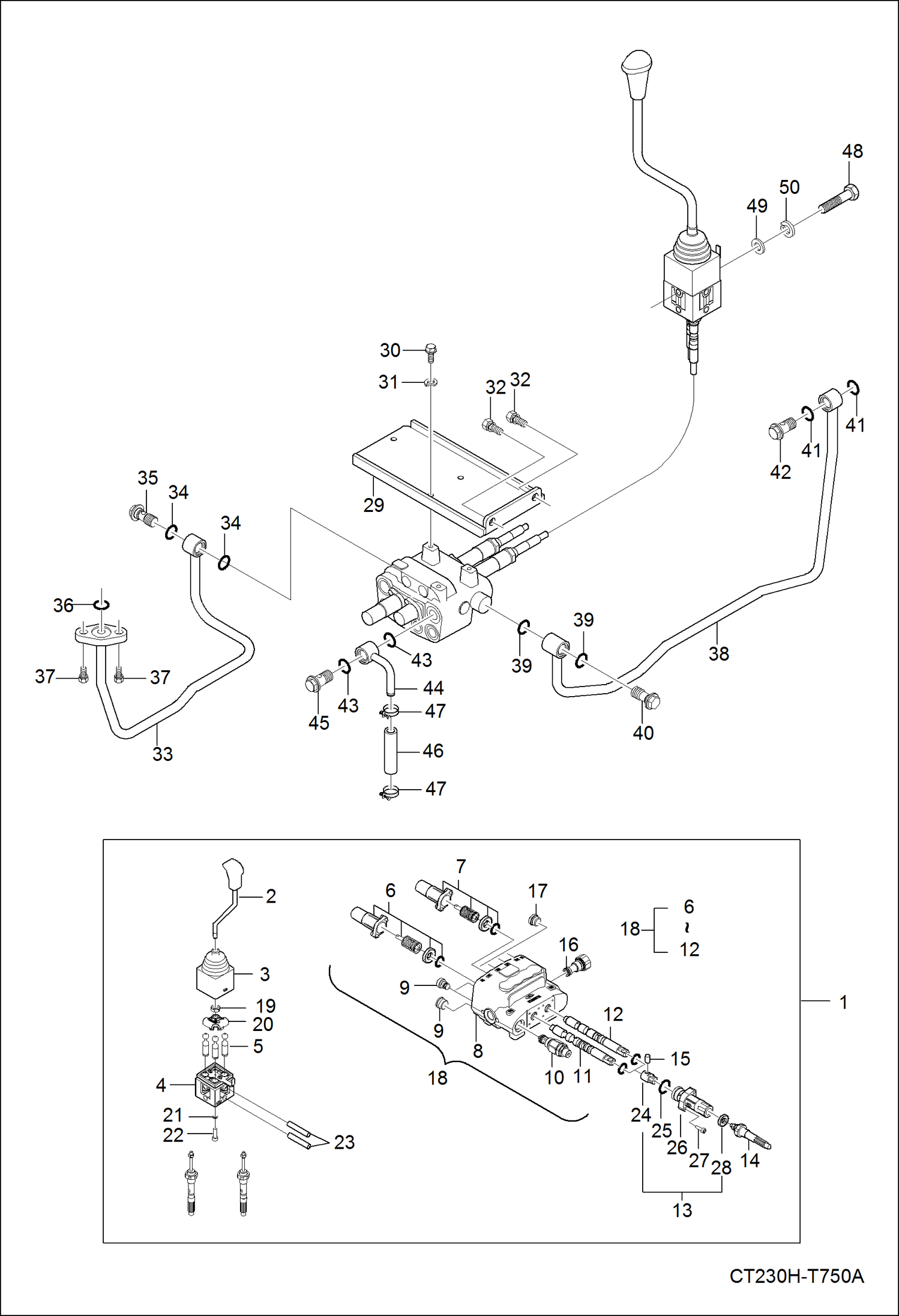 Схема запчастей Bobcat CT225 - JOYSTICK VALVE GROUP(HST) ACCESSORIES & OPTIONS