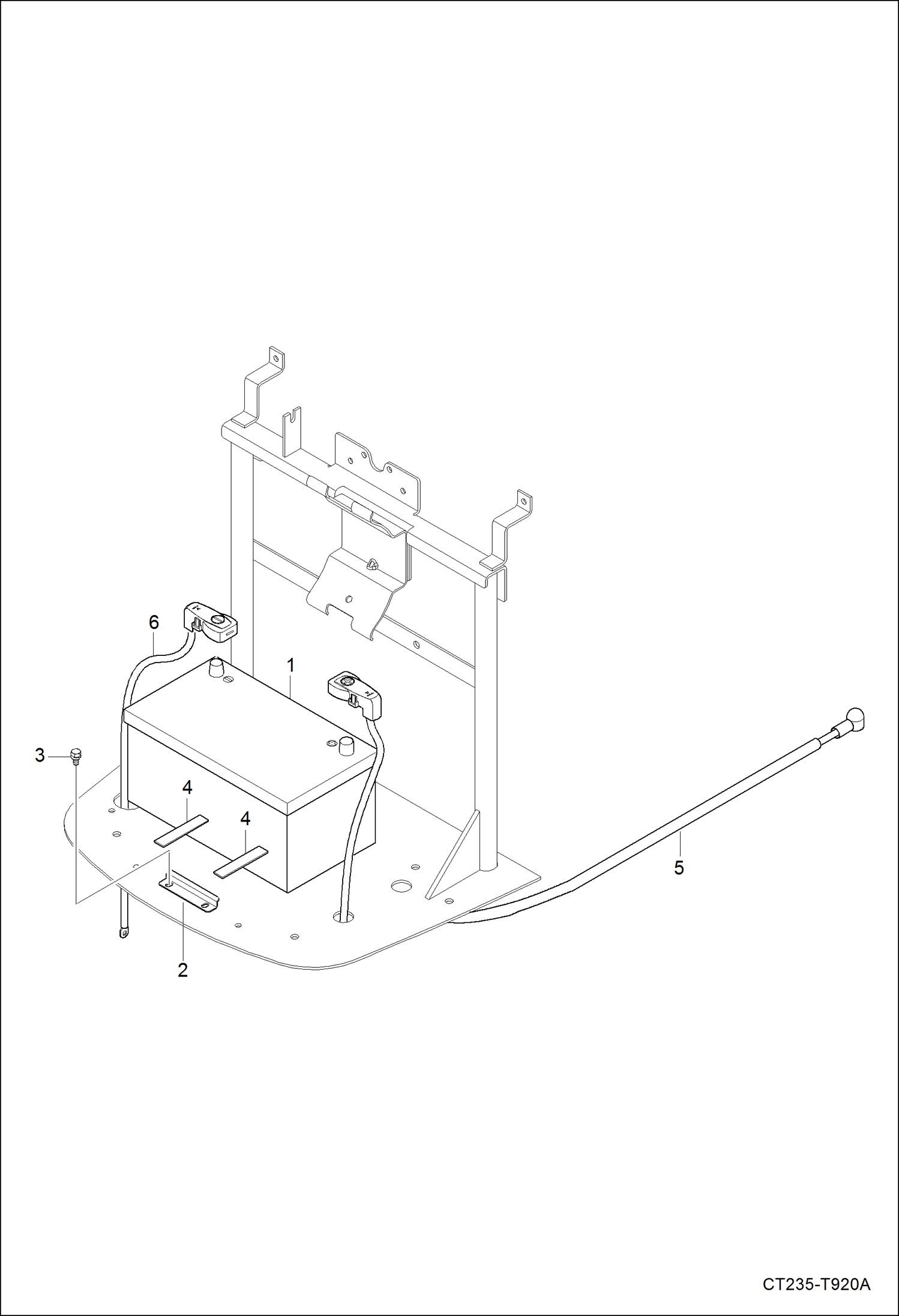 Схема запчастей Bobcat CT225 - BATTERY GROUP (S/N ABFJ11001 & Above) ELECTRICAL SYSTEM