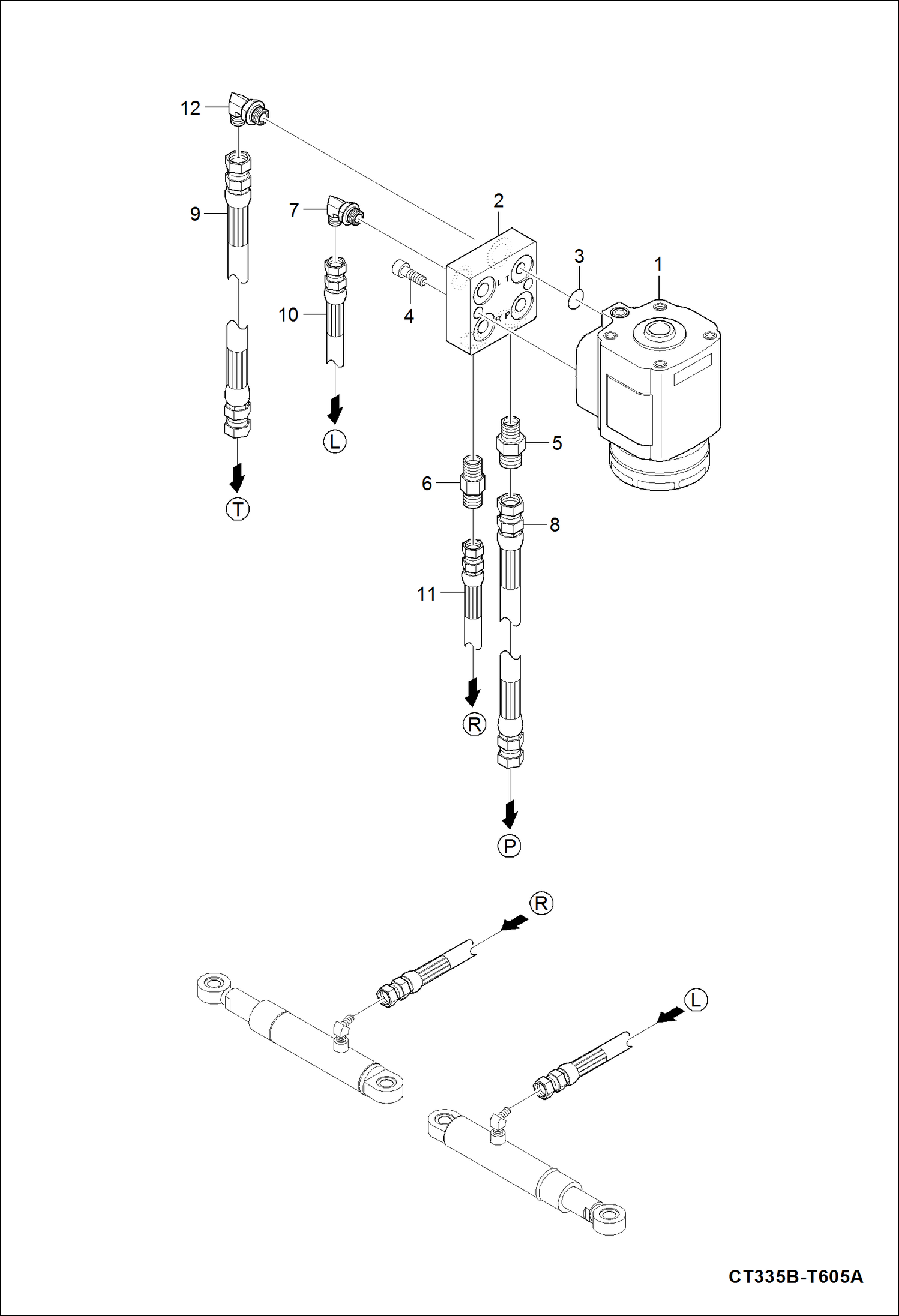 Схема запчастей Bobcat CT335 - POWER STEERING UNIT GROUP DRIVE TRAIN