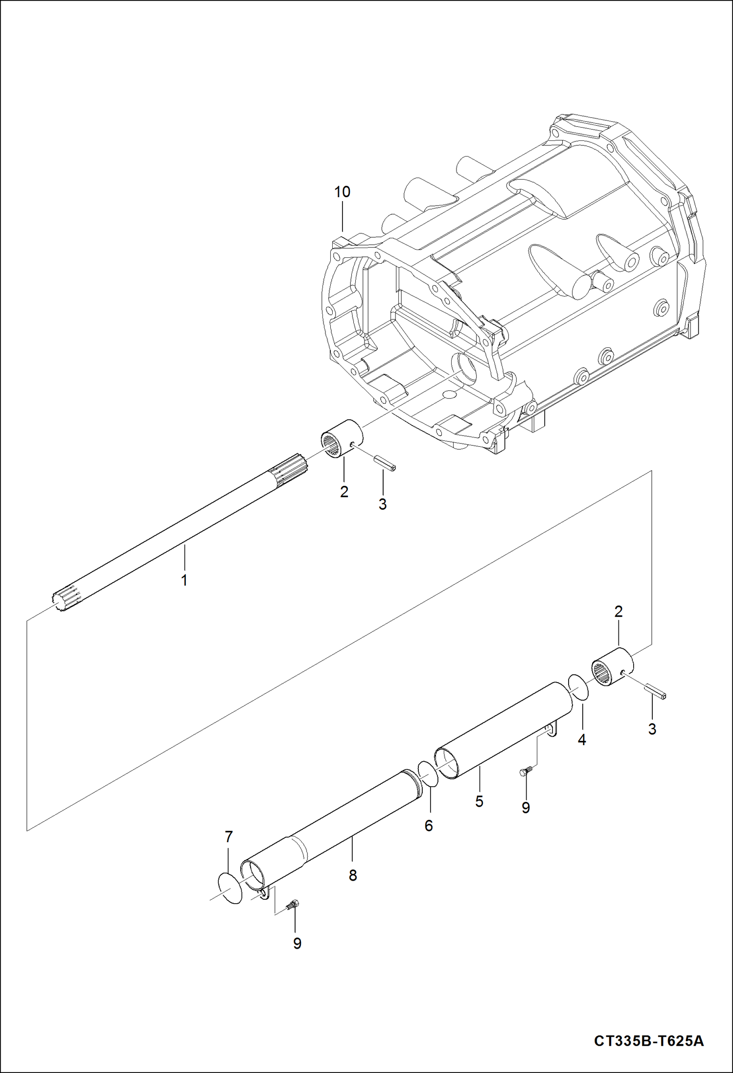 Схема запчастей Bobcat CT335 - PROPELLER SHAFT GROUP DRIVE TRAIN