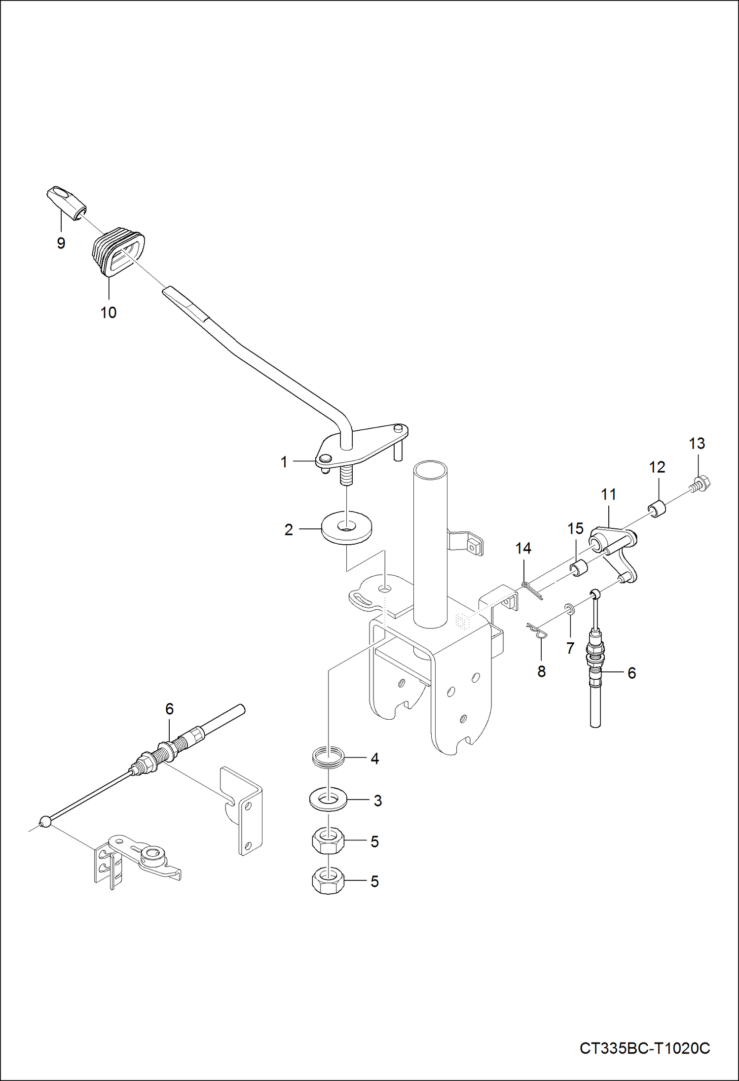 Схема запчастей Bobcat CT335 - THROTTLE GROUP POWER UNIT