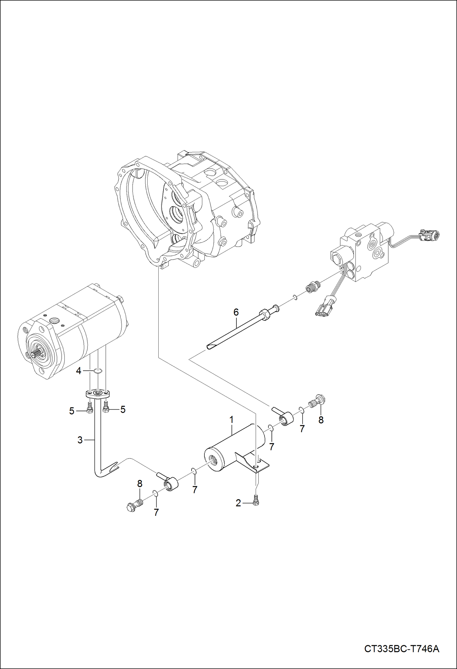 Схема запчастей Bobcat CT335 - PTO HYDRAULIC TUBE GROUP HYDRAULIC SYSTEM