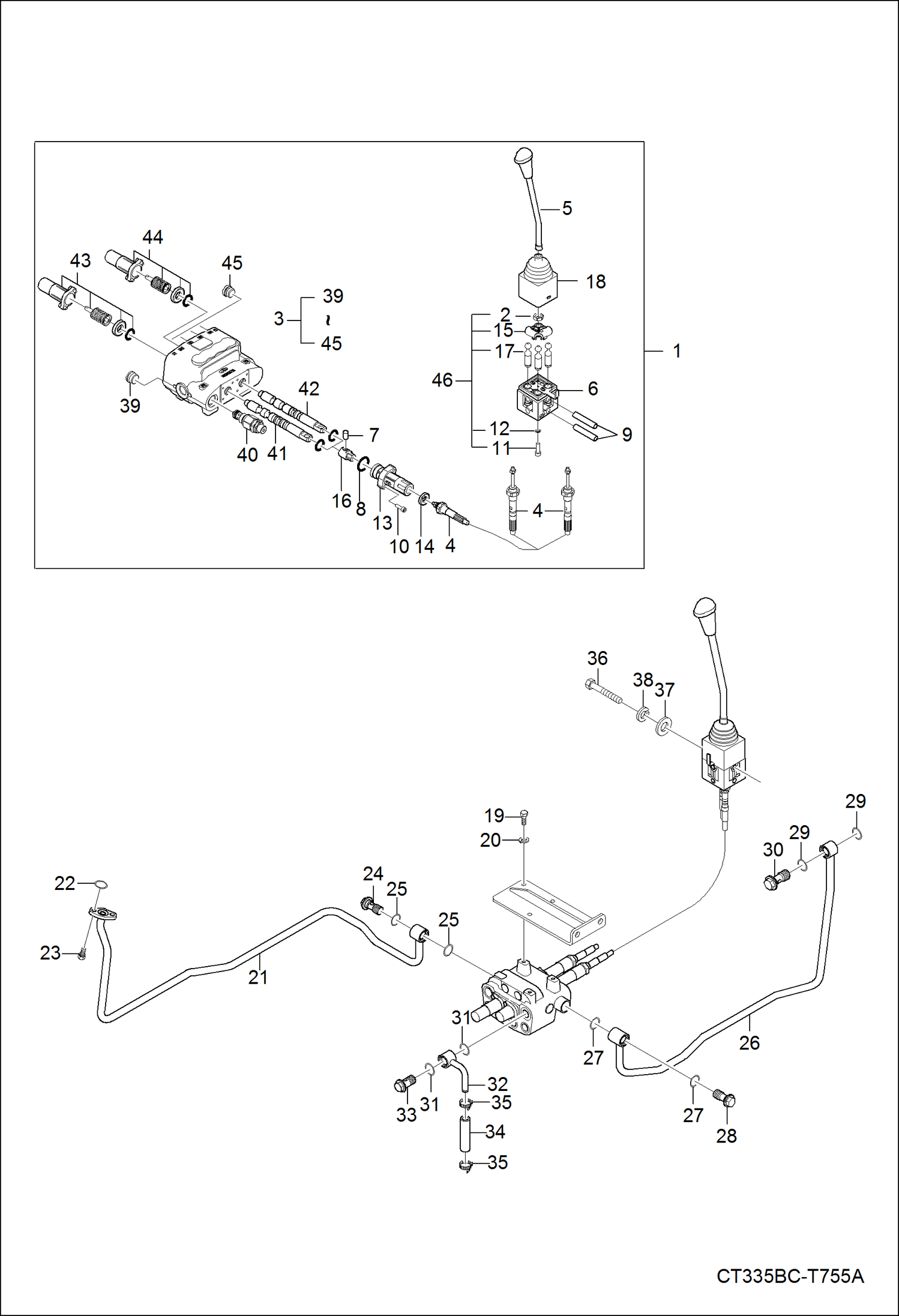 Схема запчастей Bobcat CT335 - JOYSTICK VALVE GROUP ACCESSORIES & OPTIONS